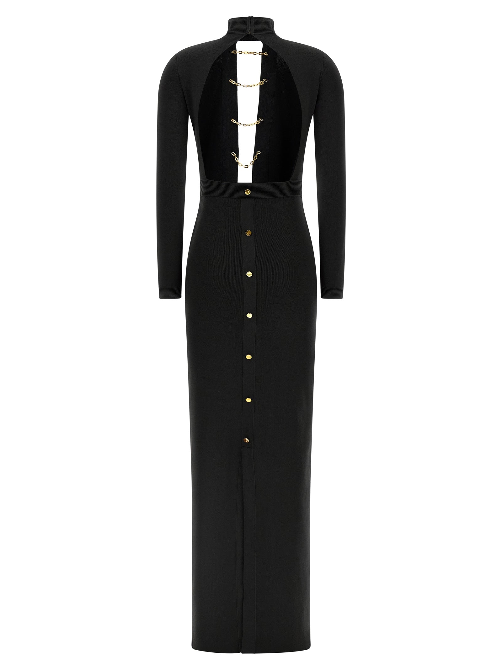 Elisabetta Franchi Black Viscose Long Women's Dress