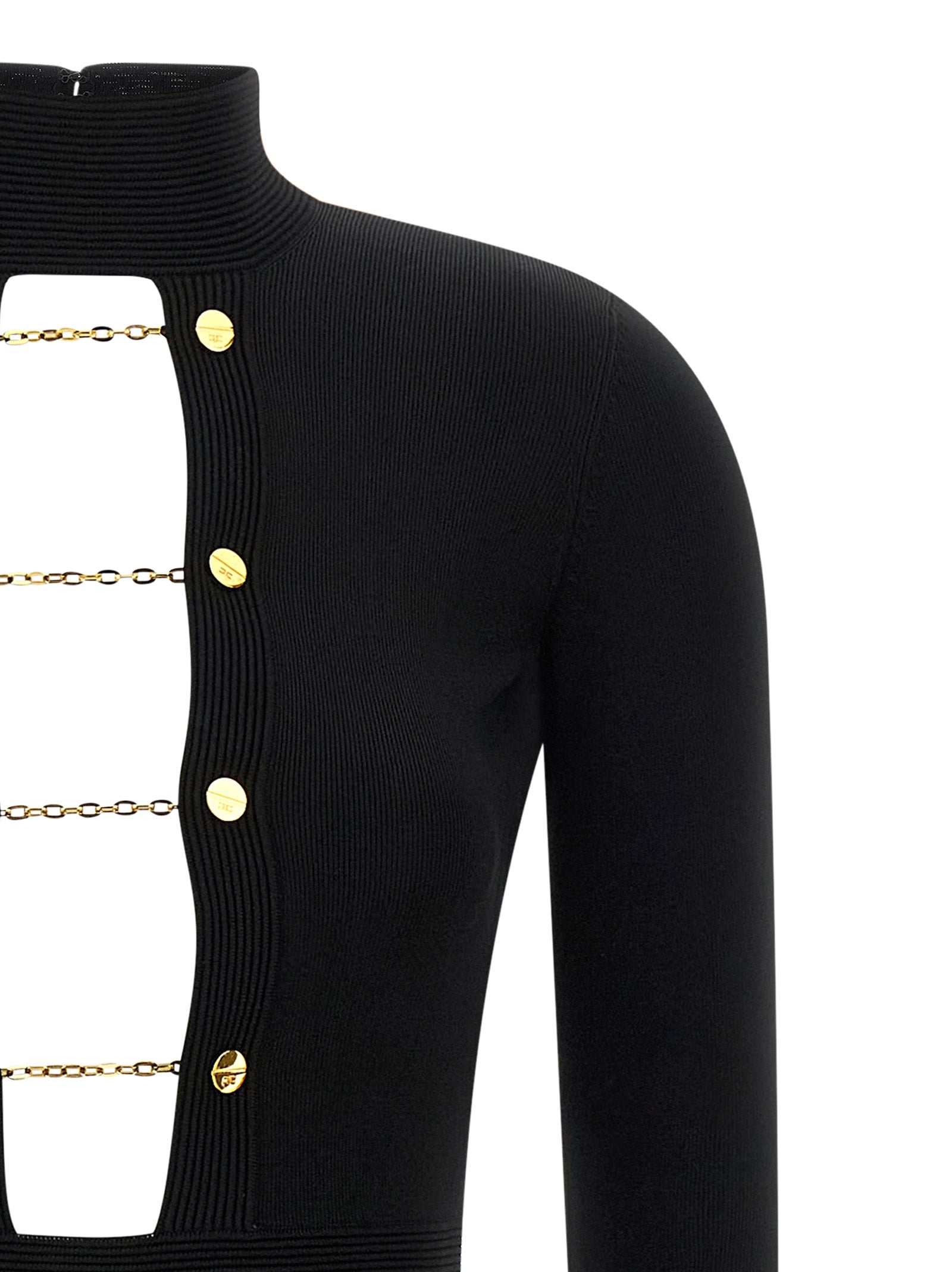 Elisabetta Franchi Black Viscose Long Women's Dress