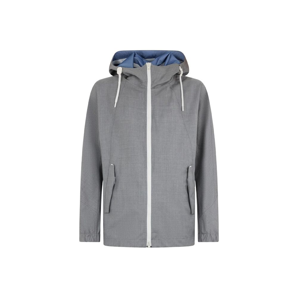 Herno Gray Virgin Wool Shell Men's Jacket