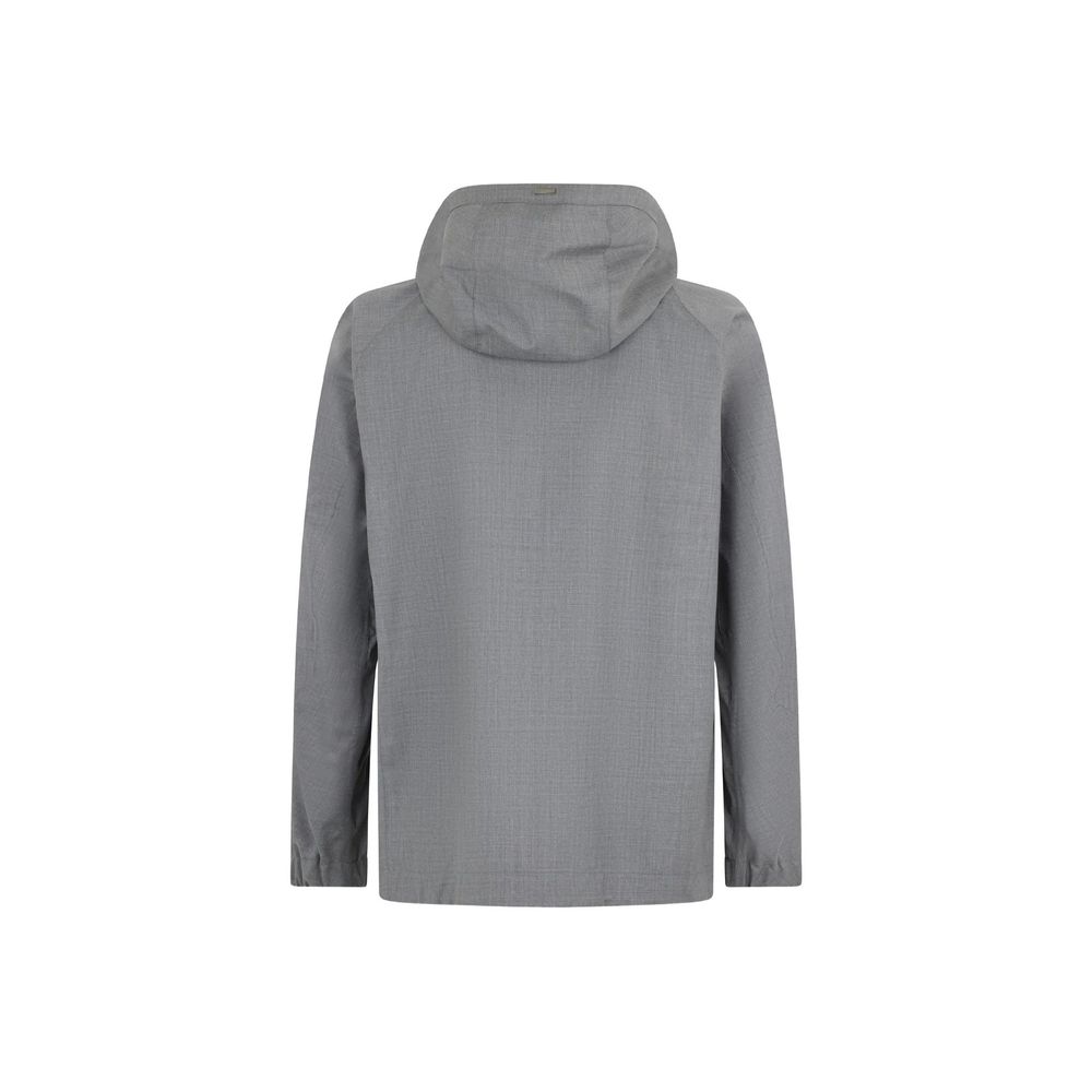 Herno Gray Virgin Wool Shell Men's Jacket