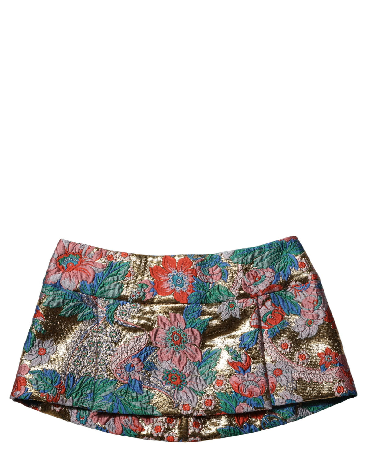 Dolce & Gabbana Multicolor Floral Jacquard MidWaist Mini Women's Skirt