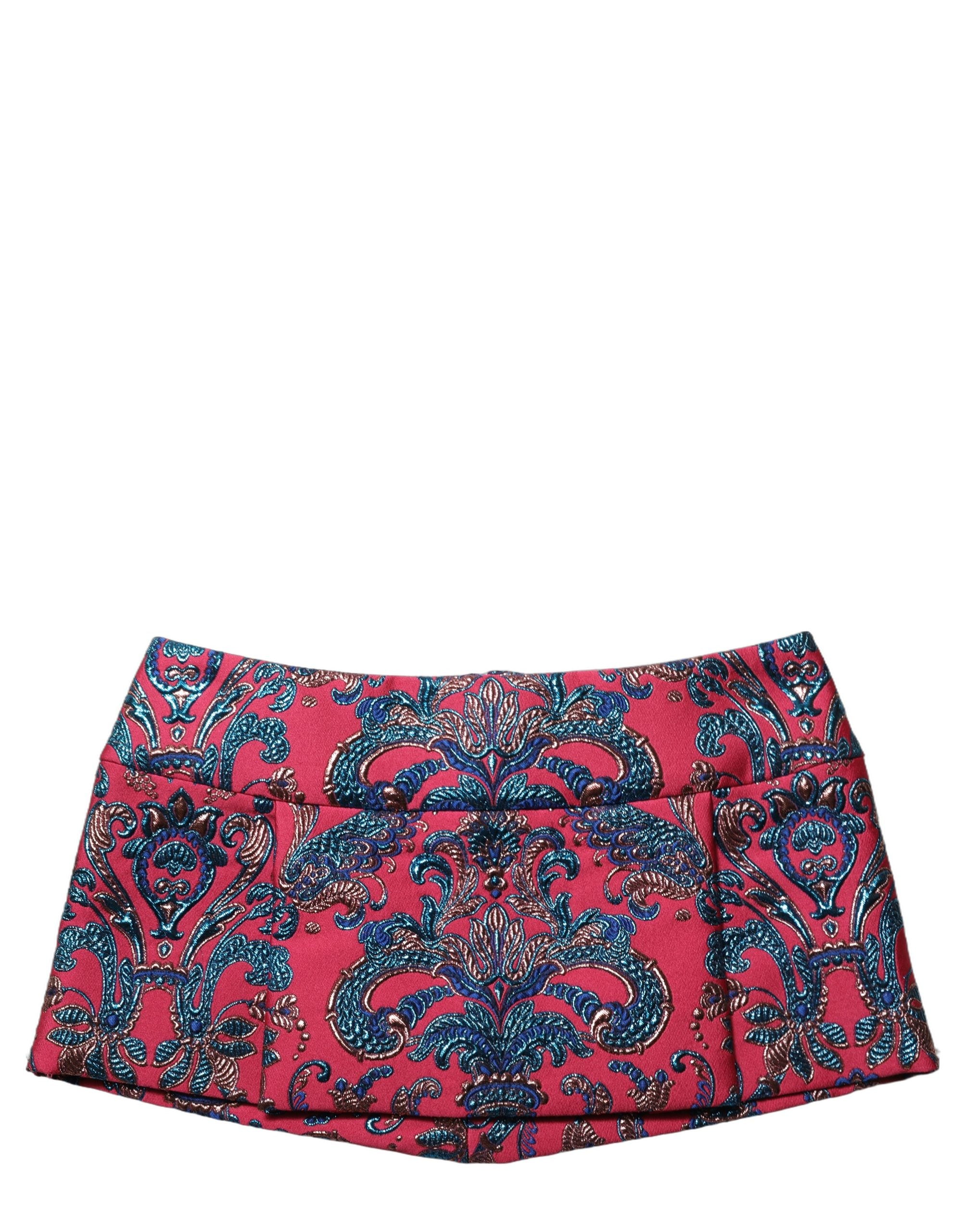 Dolce & Gabbana Multicolor Floral Jacquard MidWaist Mini Women's Skirt