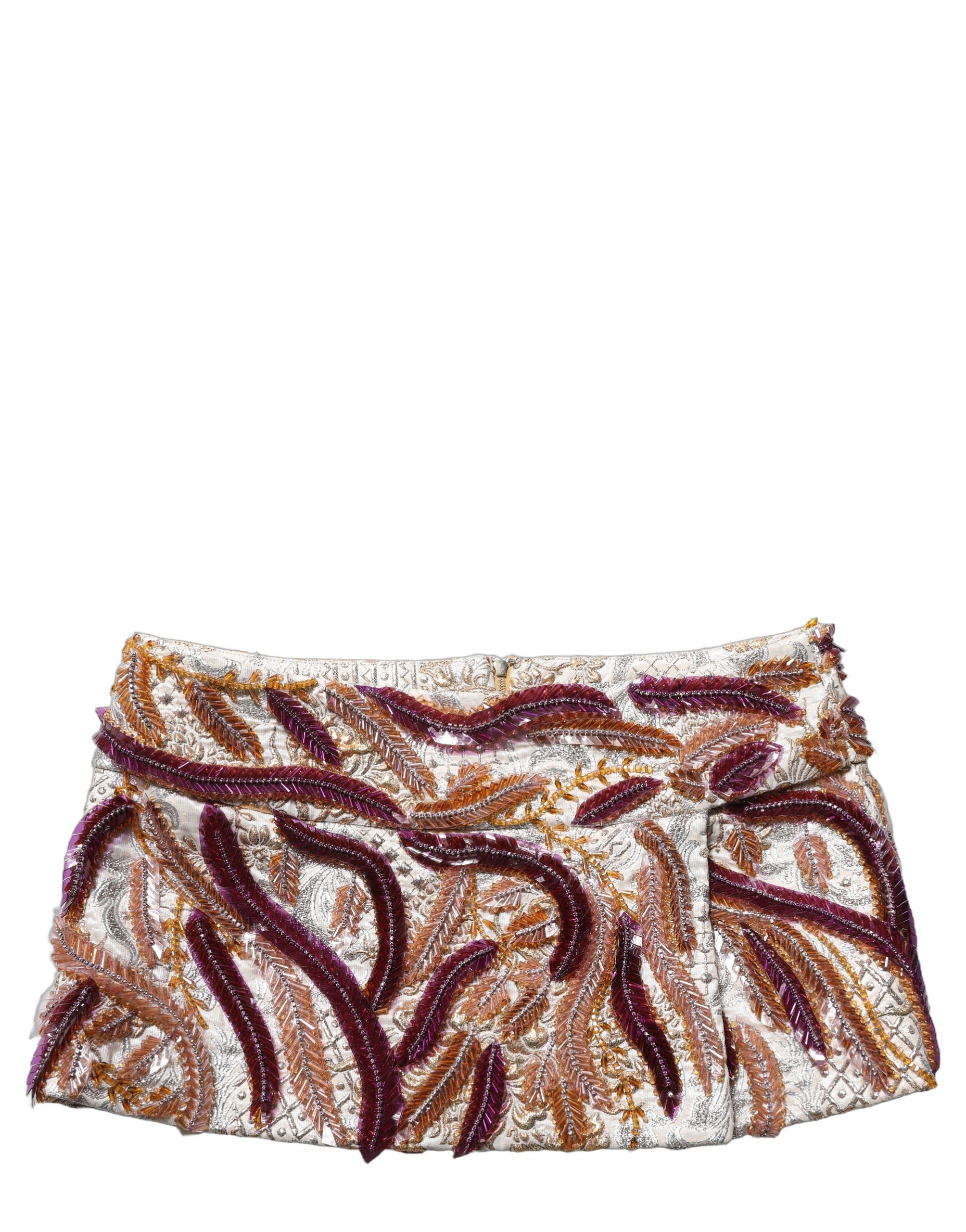 Dolce & Gabbana Multicolor Sequin MidWaist A-line Mini Women's Skirt