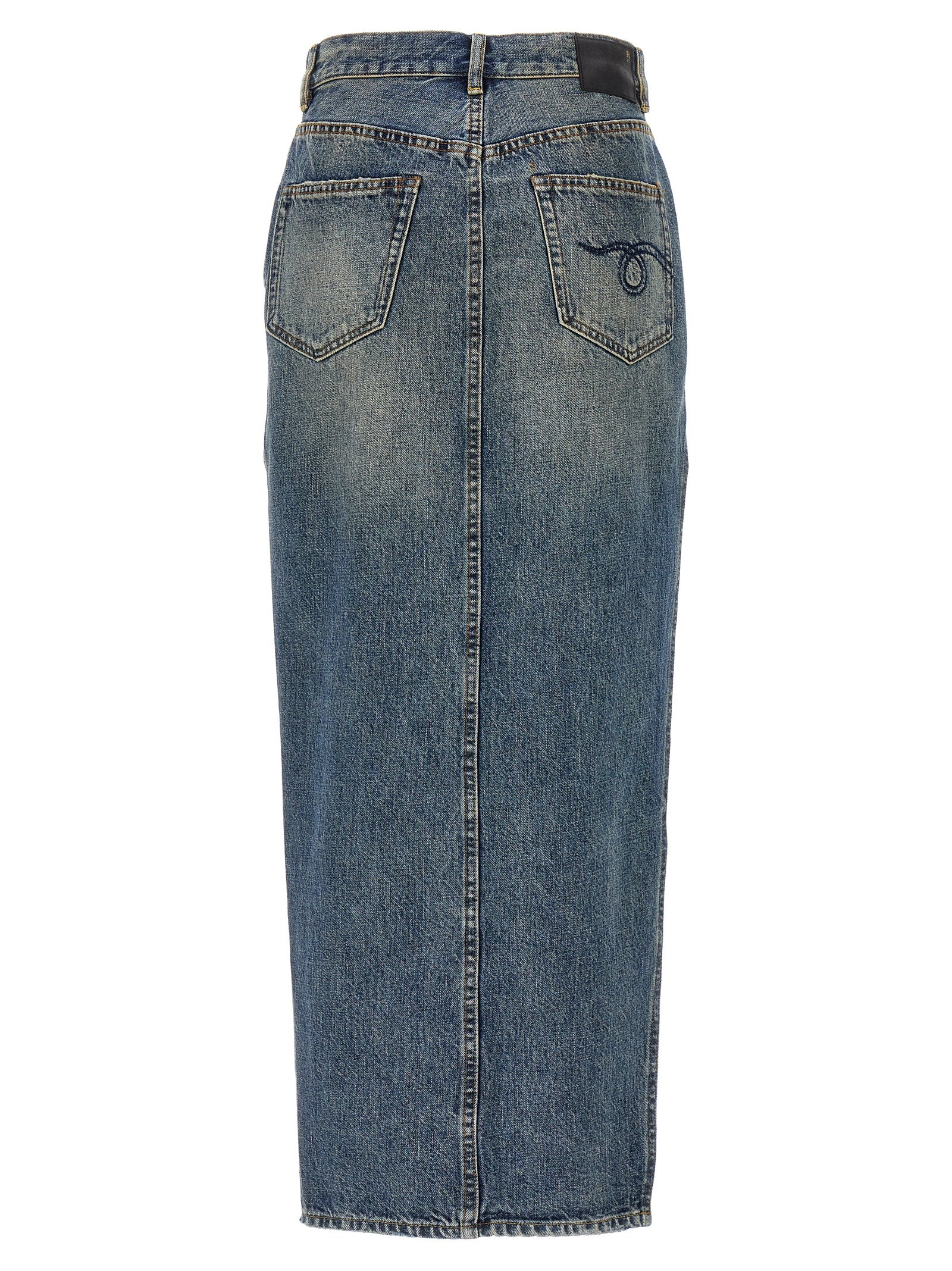 R13 Blue Cotton Mini Women's Skirt