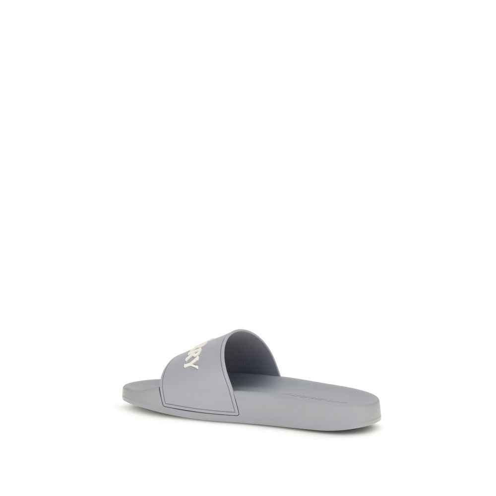 Burberry Gray Rubber Men's Slides