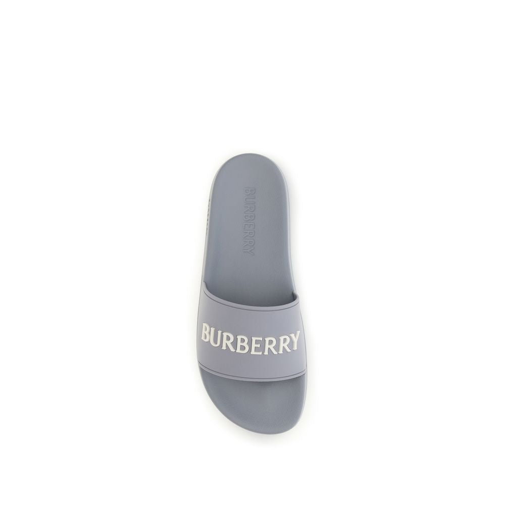 Burberry Gray Rubber Men's Slides