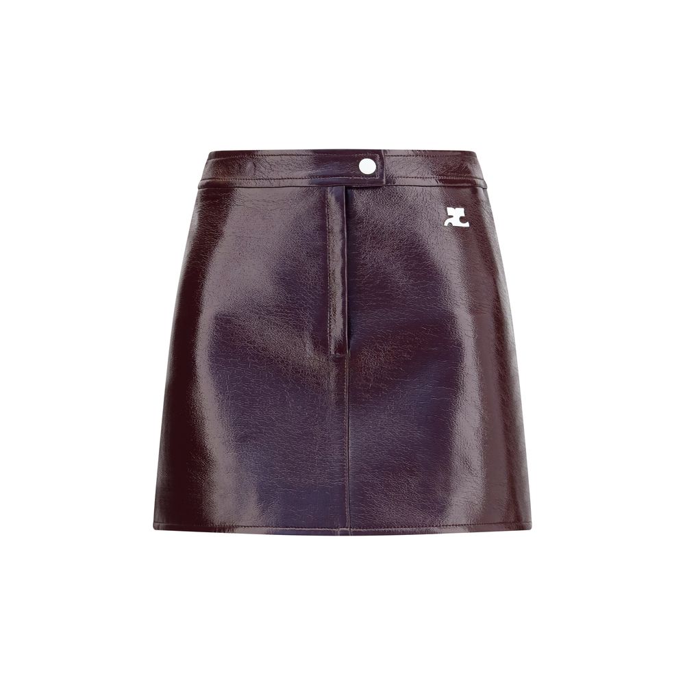 Courrèges Bordeaux Cotton Mini Women's Skirt
