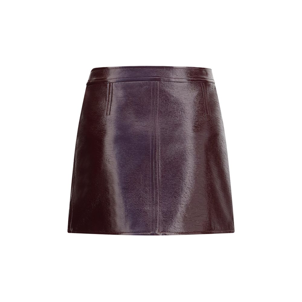 Courrèges Bordeaux Cotton Mini Women's Skirt