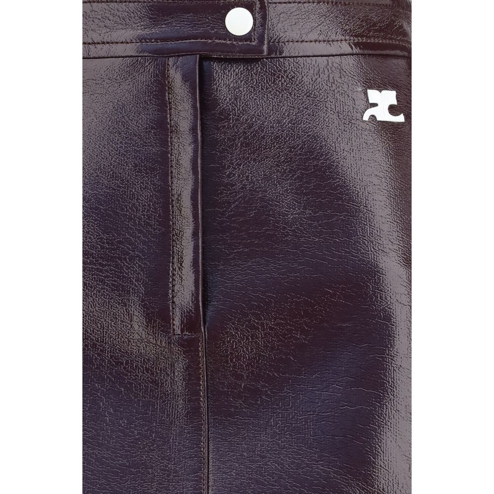 Courrèges Bordeaux Cotton Mini Women's Skirt
