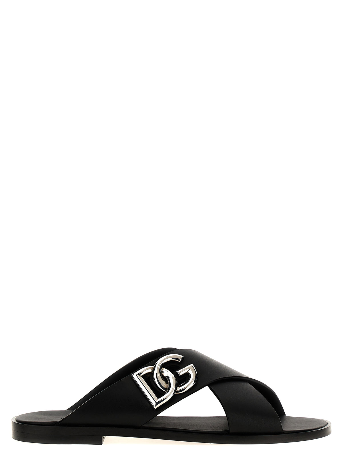 Dolce & Gabbana Black Calfskin Men's Slides