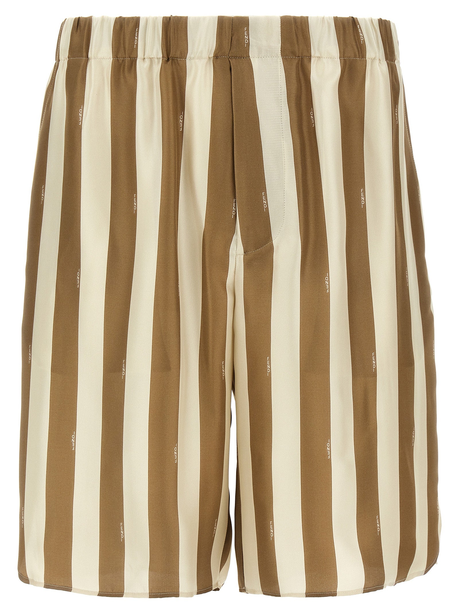 Fendi Beige Silk Bermuda Men's Shorts