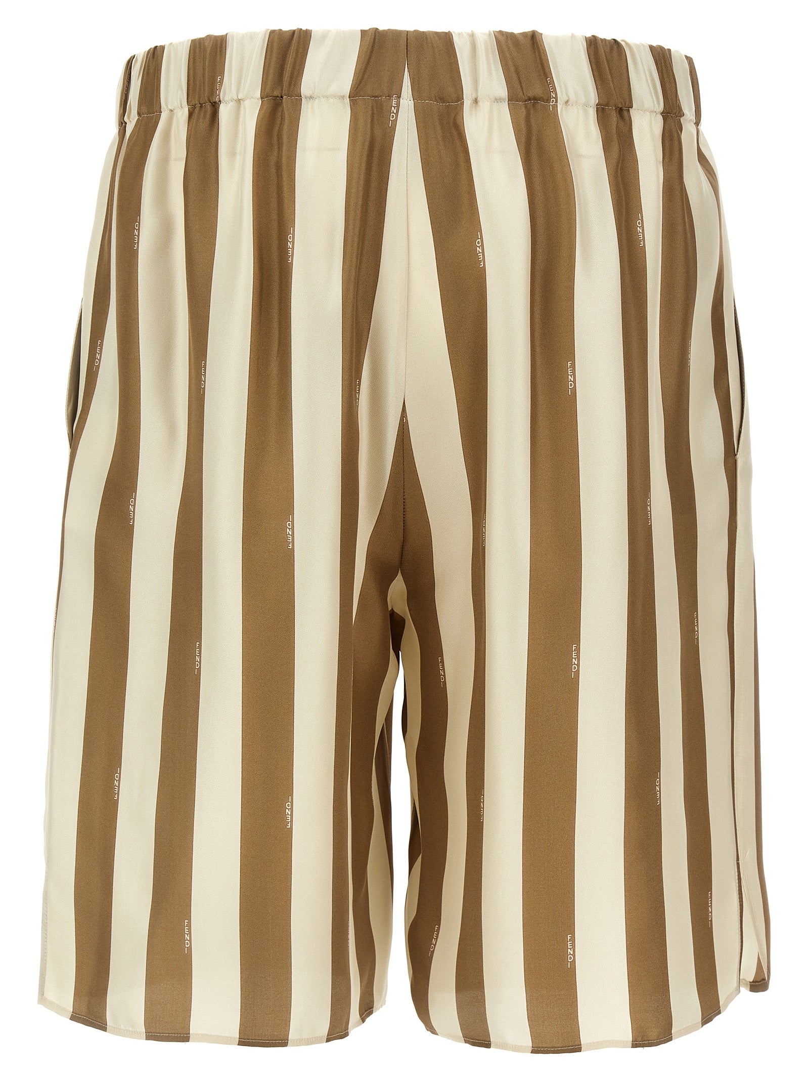 Fendi Beige Silk Bermuda Men's Shorts