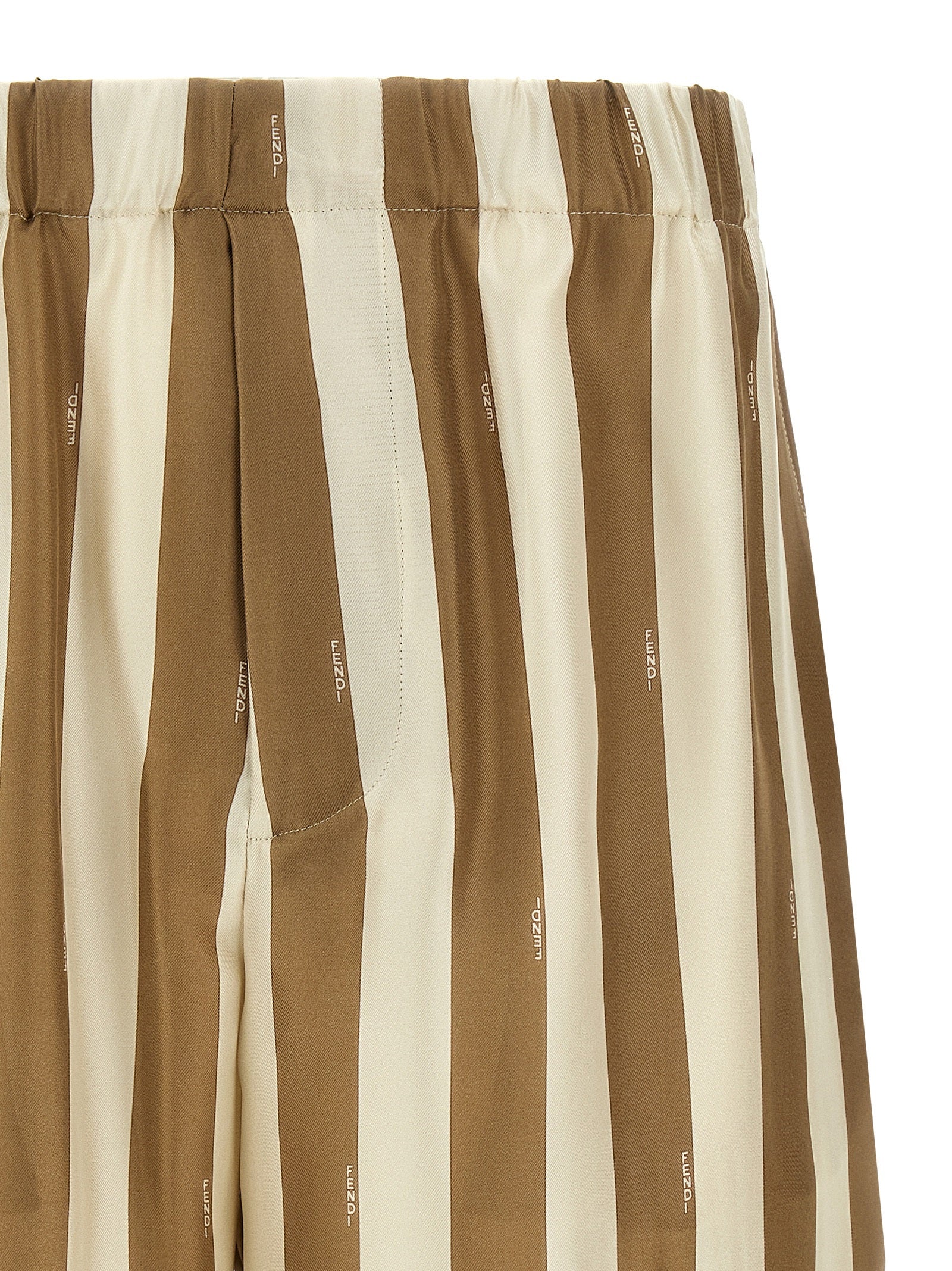 Fendi Beige Silk Bermuda Men's Shorts
