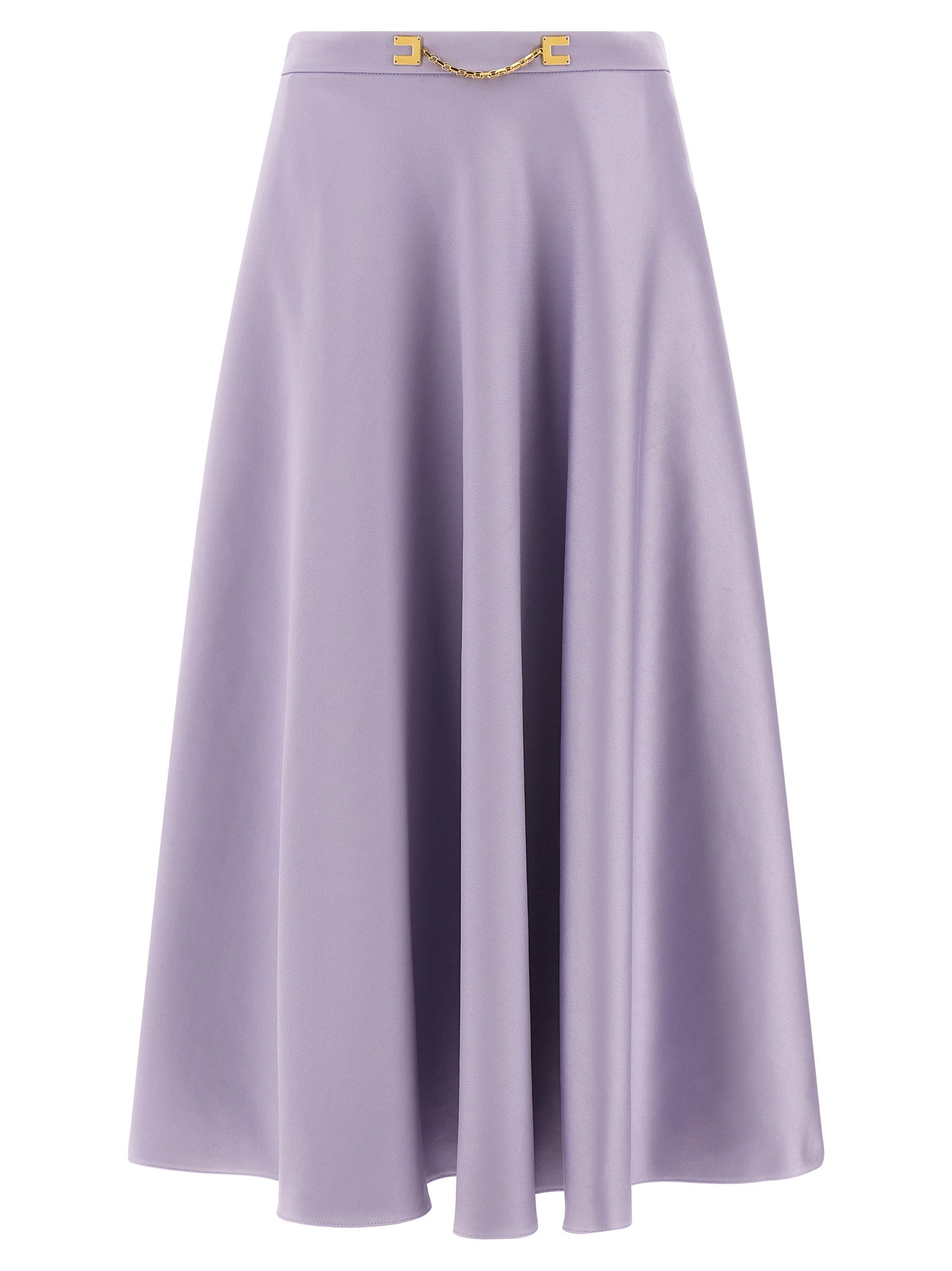 Elisabetta Franchi Purple Polyester Midi Women's Skirt