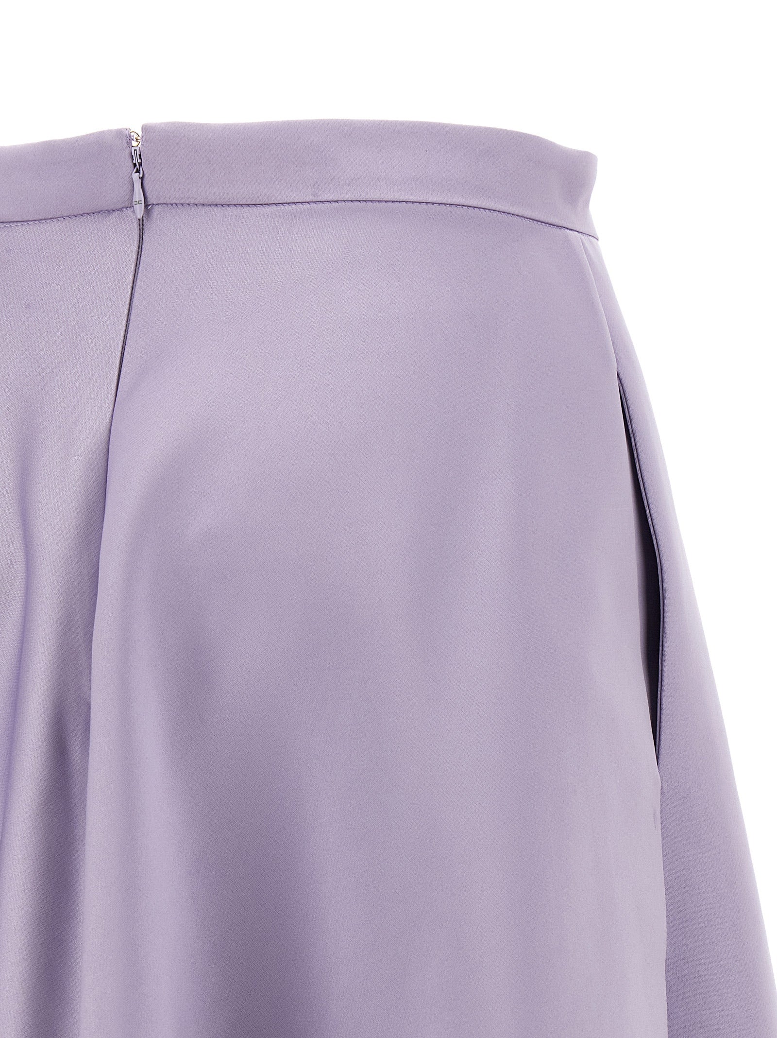 Elisabetta Franchi Purple Polyester Midi Women's Skirt