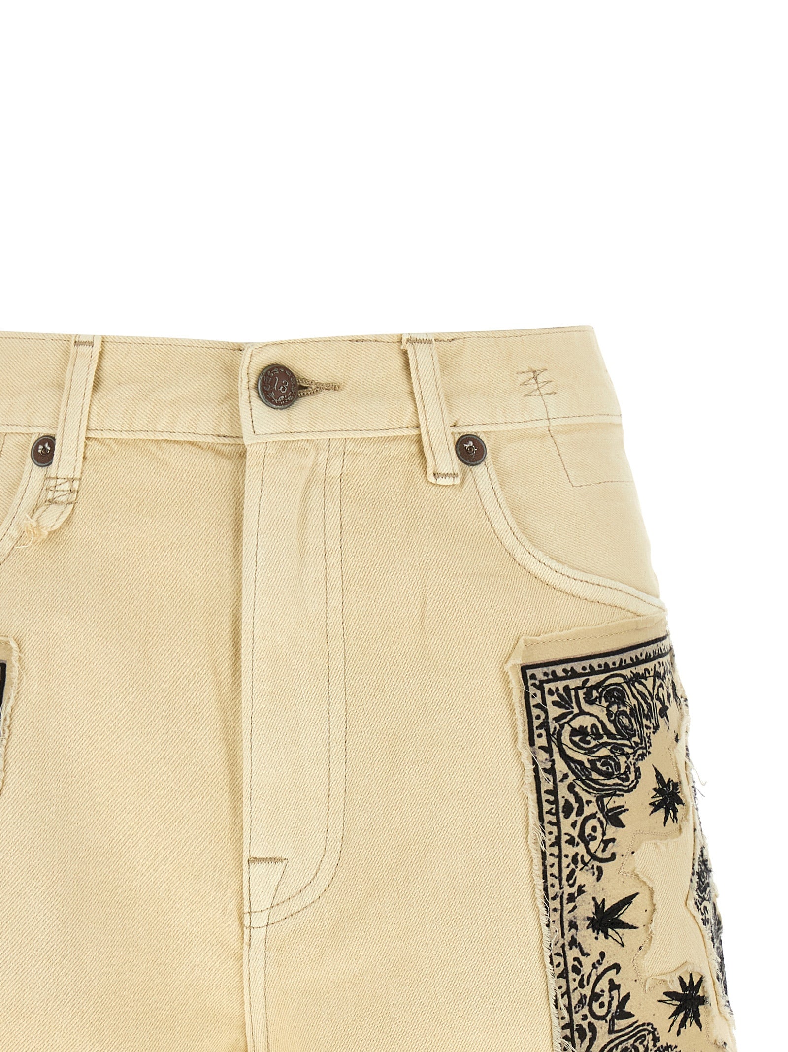 R13 Beige Cotton Bermuda Women's Shorts