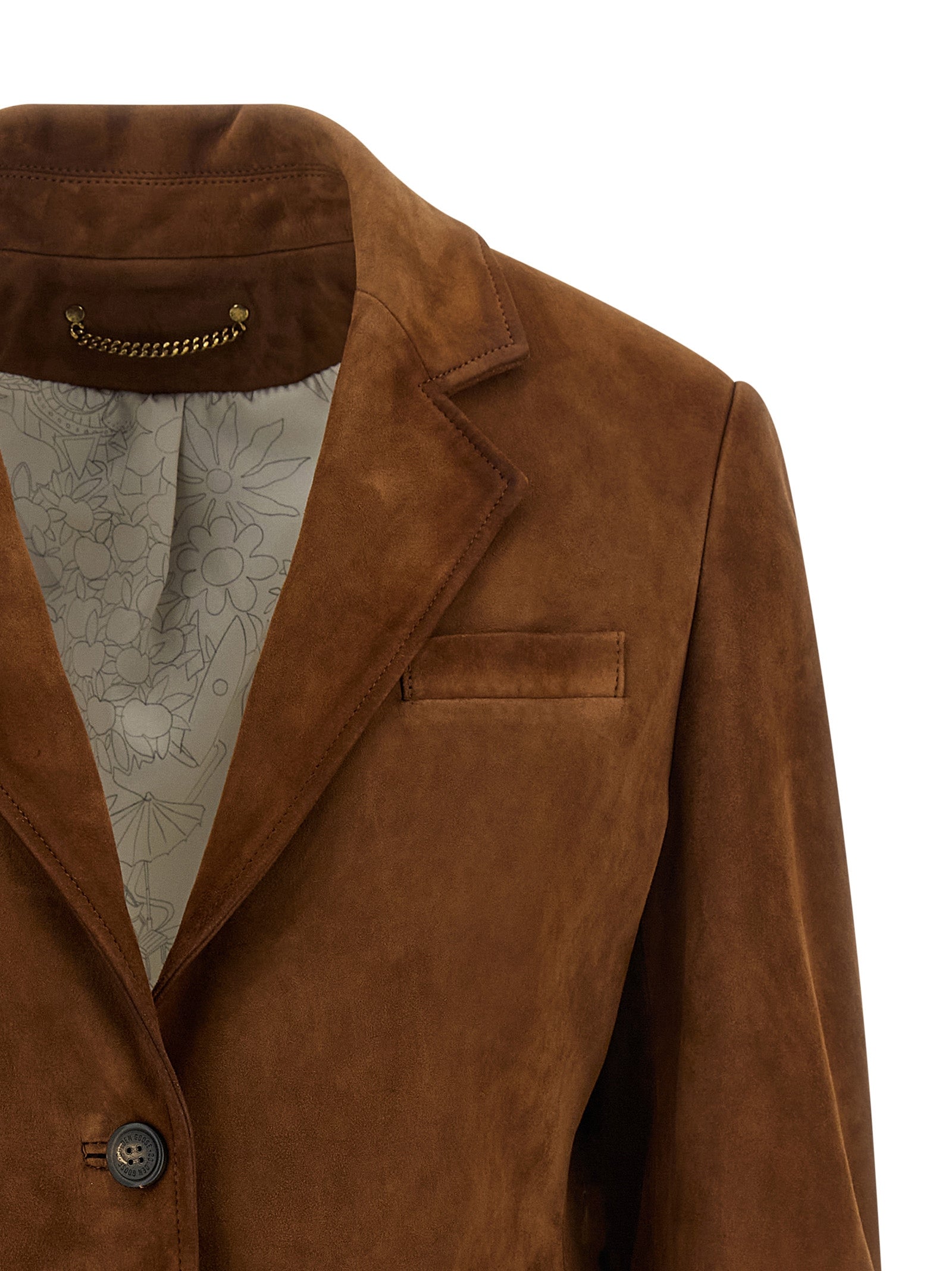 Golden Goose Brown Lamb Leather Leather Women's Jacket