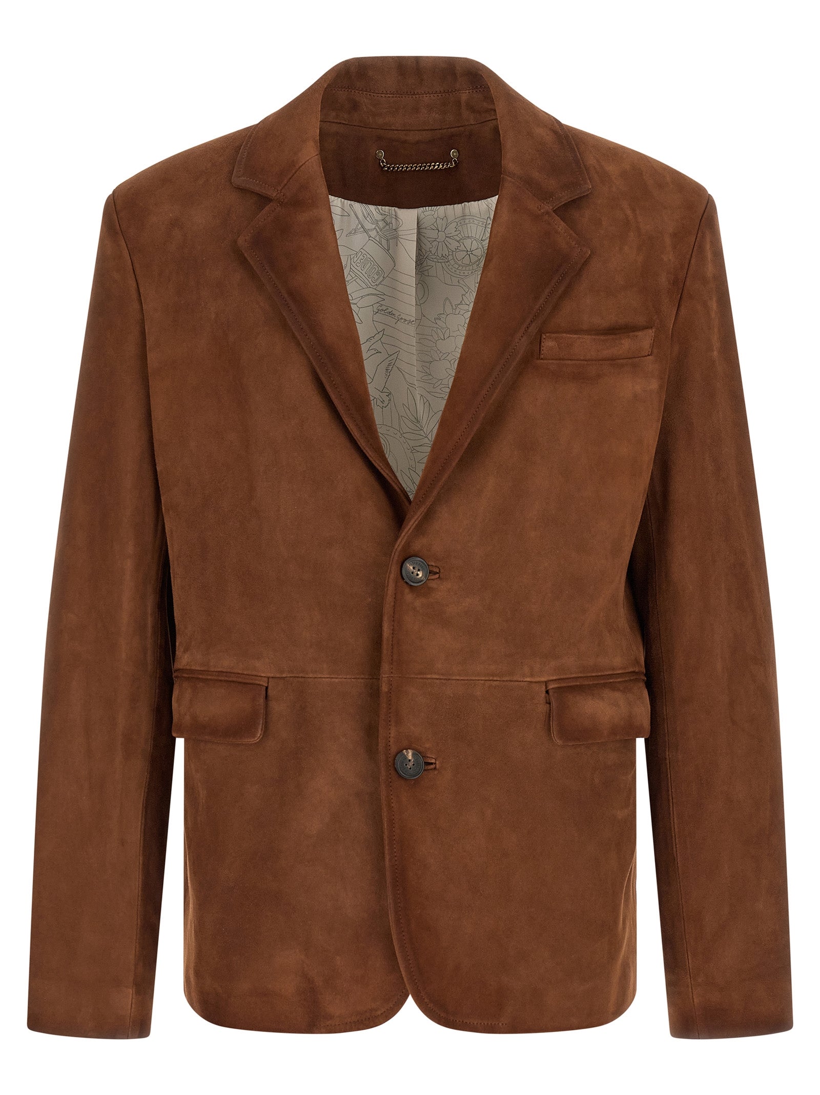 Golden Goose Brown Lamb Leather Leather Men's Jacket