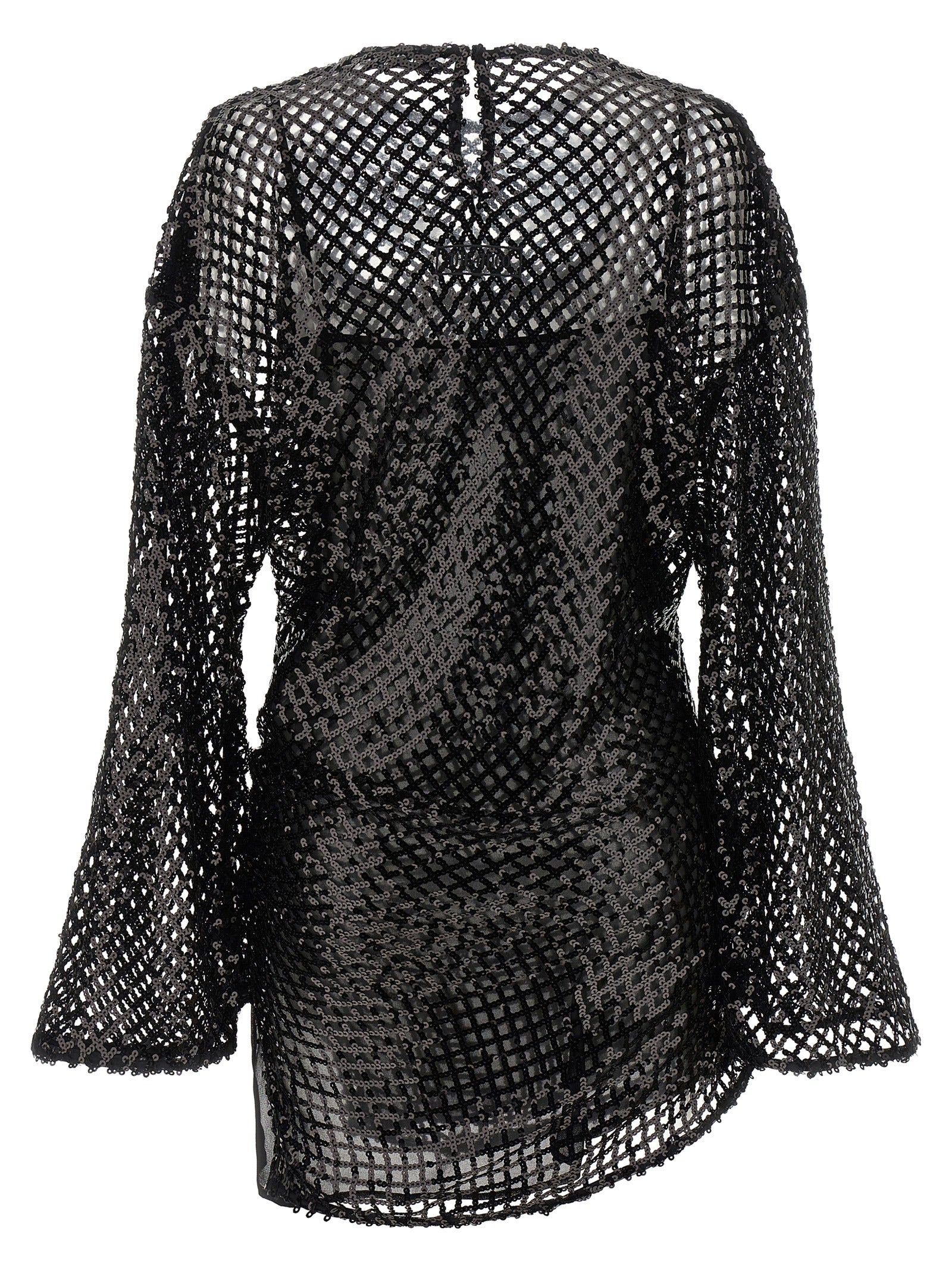 The Attico Black Polyester Short Women's Dress