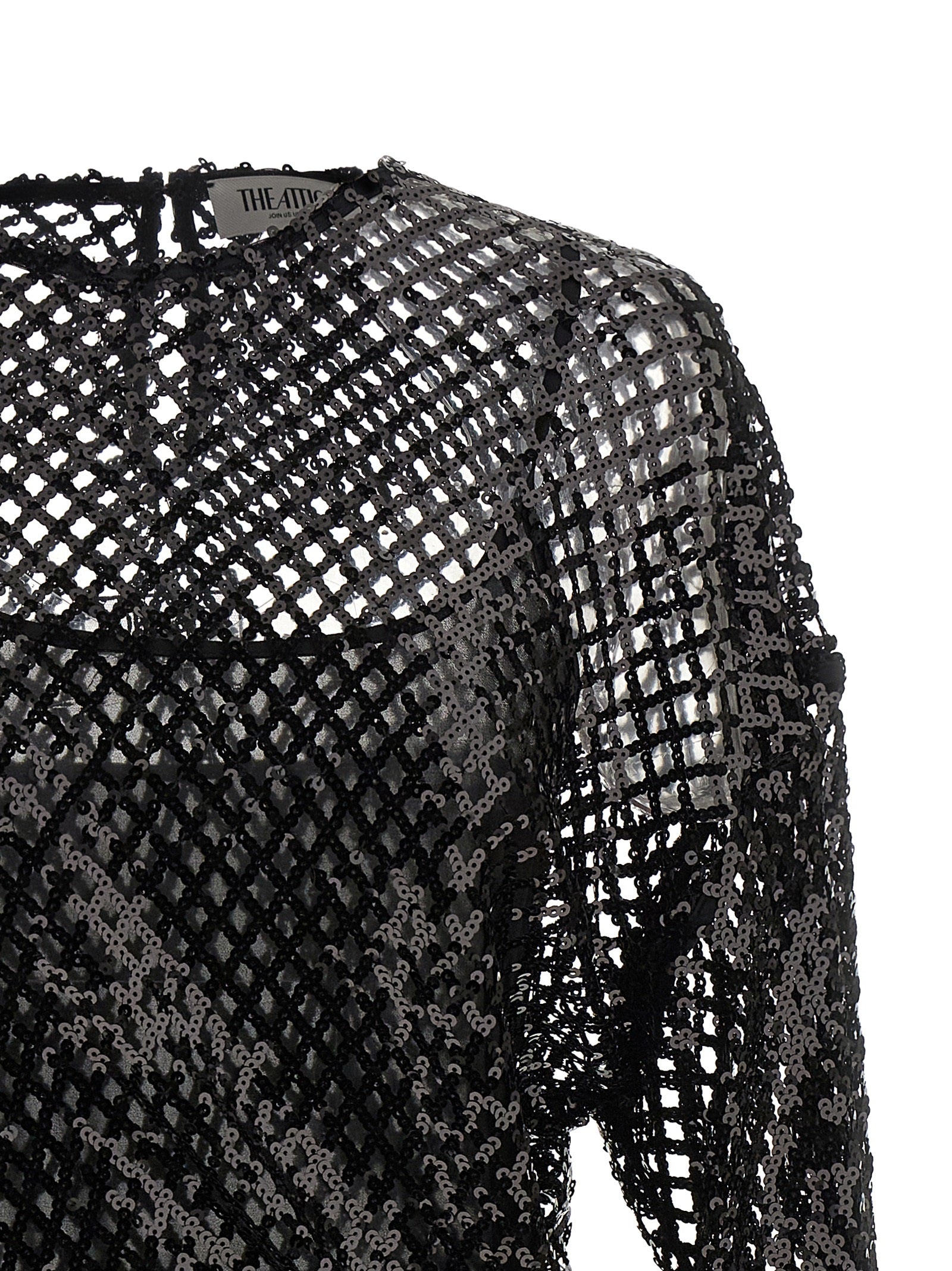 The Attico Black Polyester Short Women's Dress
