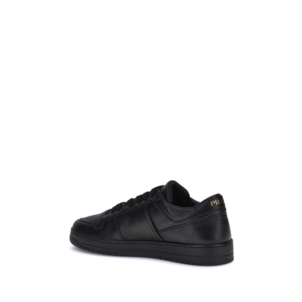 Prada Black Calf Leather Bos Taurus Low Top Men's Sneakers