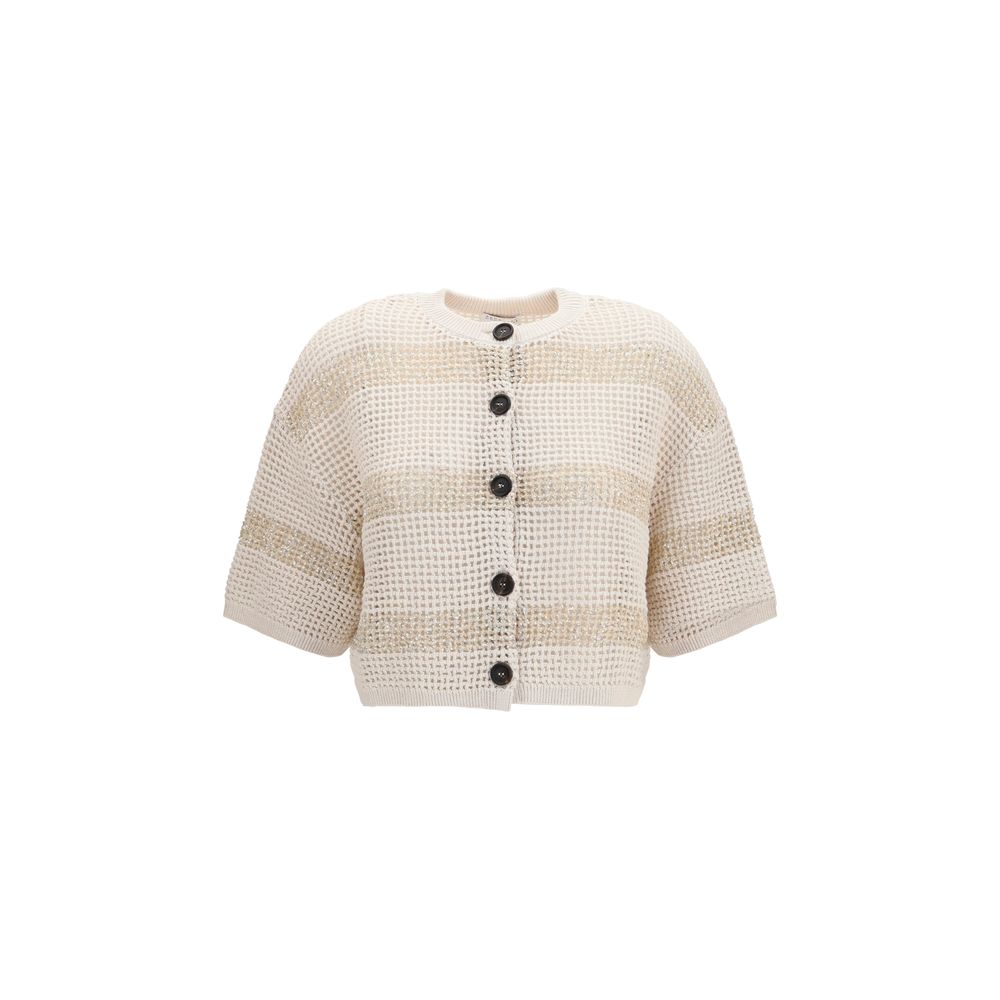 Brunello Cucinelli Beige Cotton Women's Cardigan