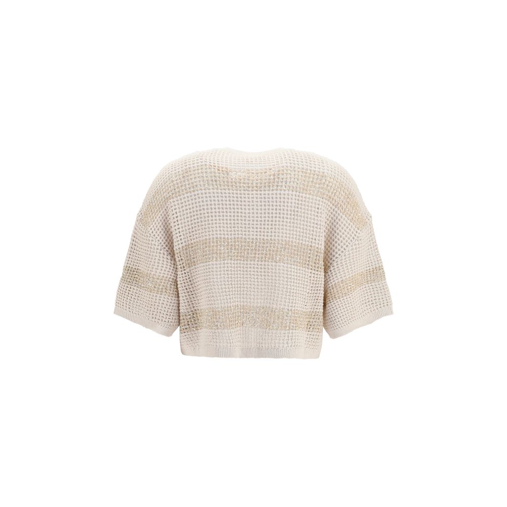 Brunello Cucinelli Beige Cotton Women's Cardigan