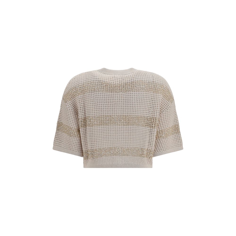 Brunello Cucinelli Beige Linen Women's Cardigan