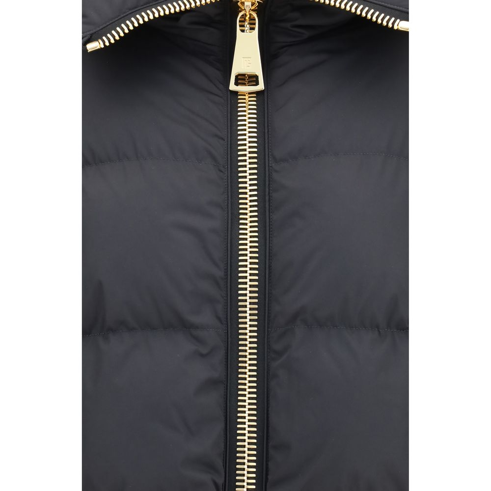 Balmain Black Viscose Full-Length Women's Jacket