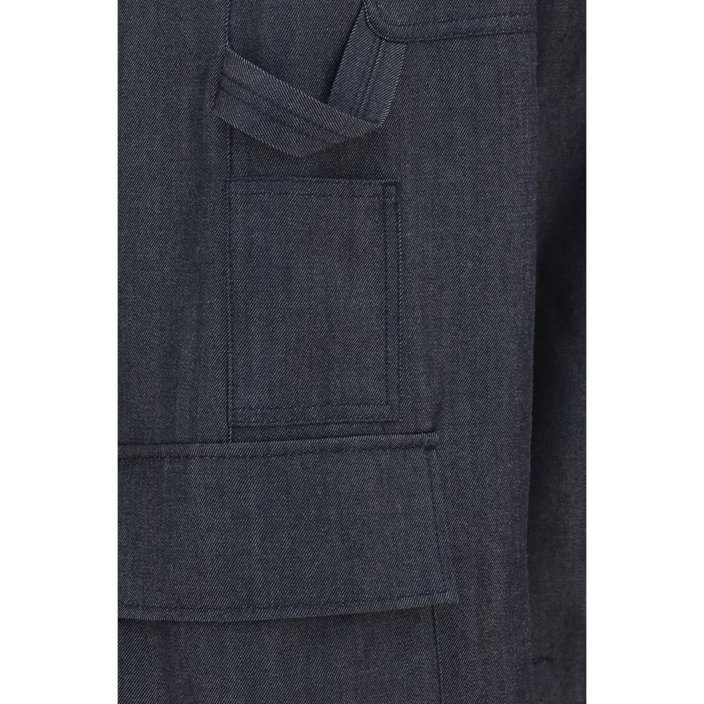 Balenciaga Blue Wool Oves Aries Cargo Women's Pants