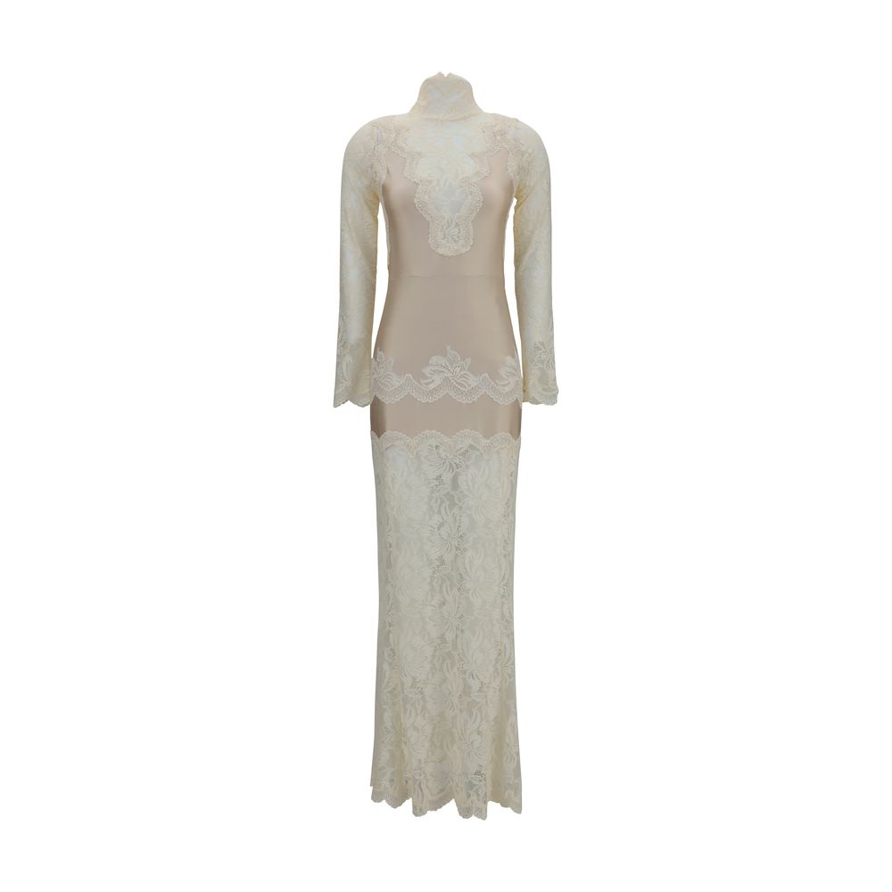 Rabanne Beige Polyamide Long Women's Dress