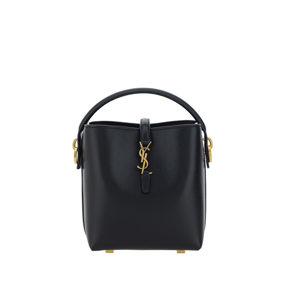 Saint Laurent Black Calf Leather Bos Taurus Shoulder Women's Bag