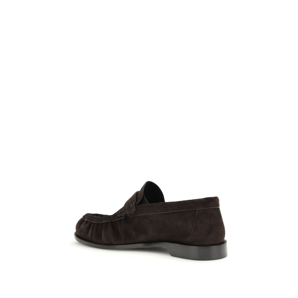 Saint Laurent Brown Calf Leather Bos Taurus Slip-On Women's Loafers