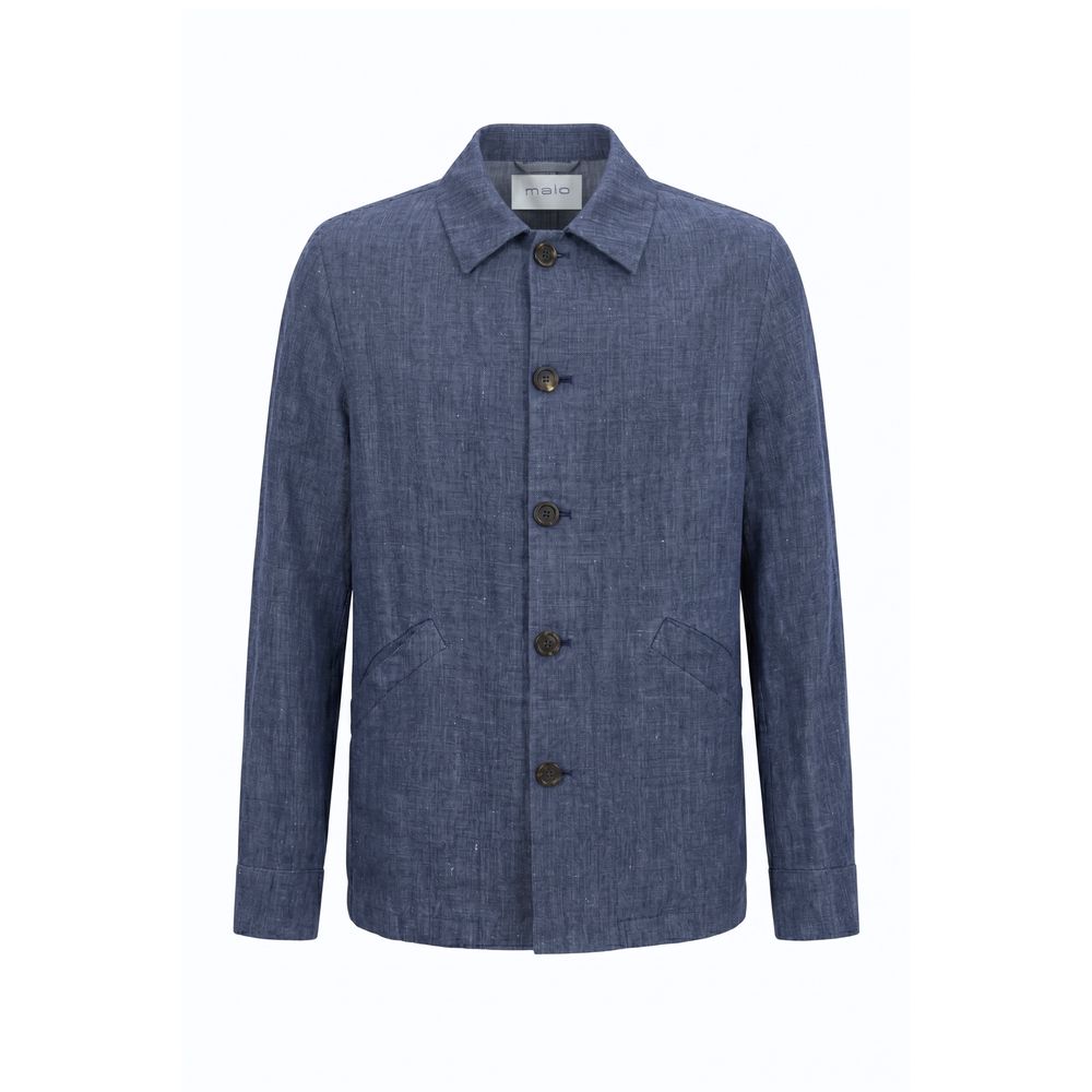 Malo Blue Linen Men's Men's Jacket
