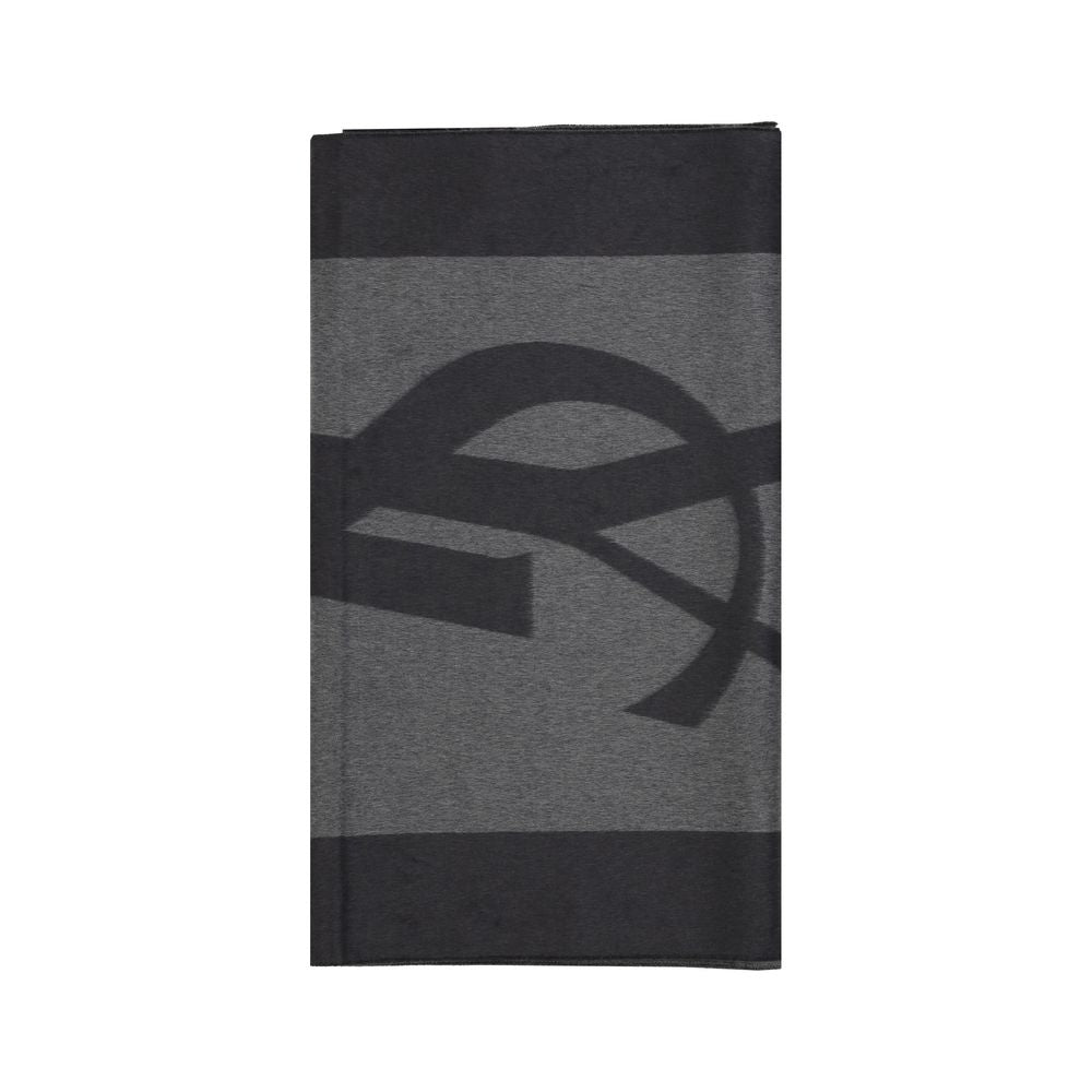 Saint Laurent Gray Silk Men's Scarf