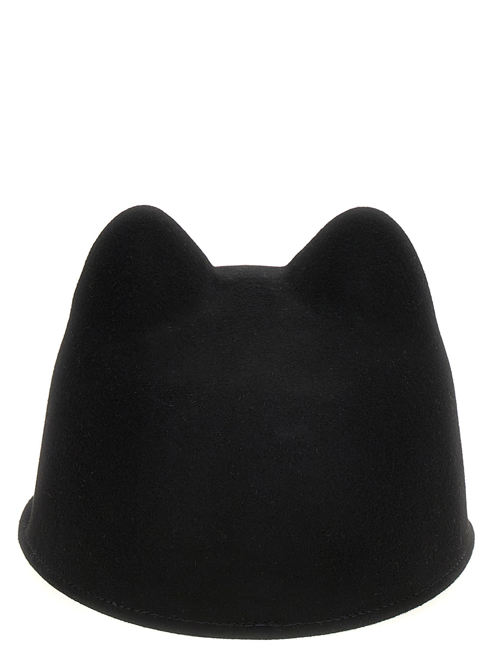 Maison Michel Black Rabbit Fur Cap (Baseball Women's Hat)