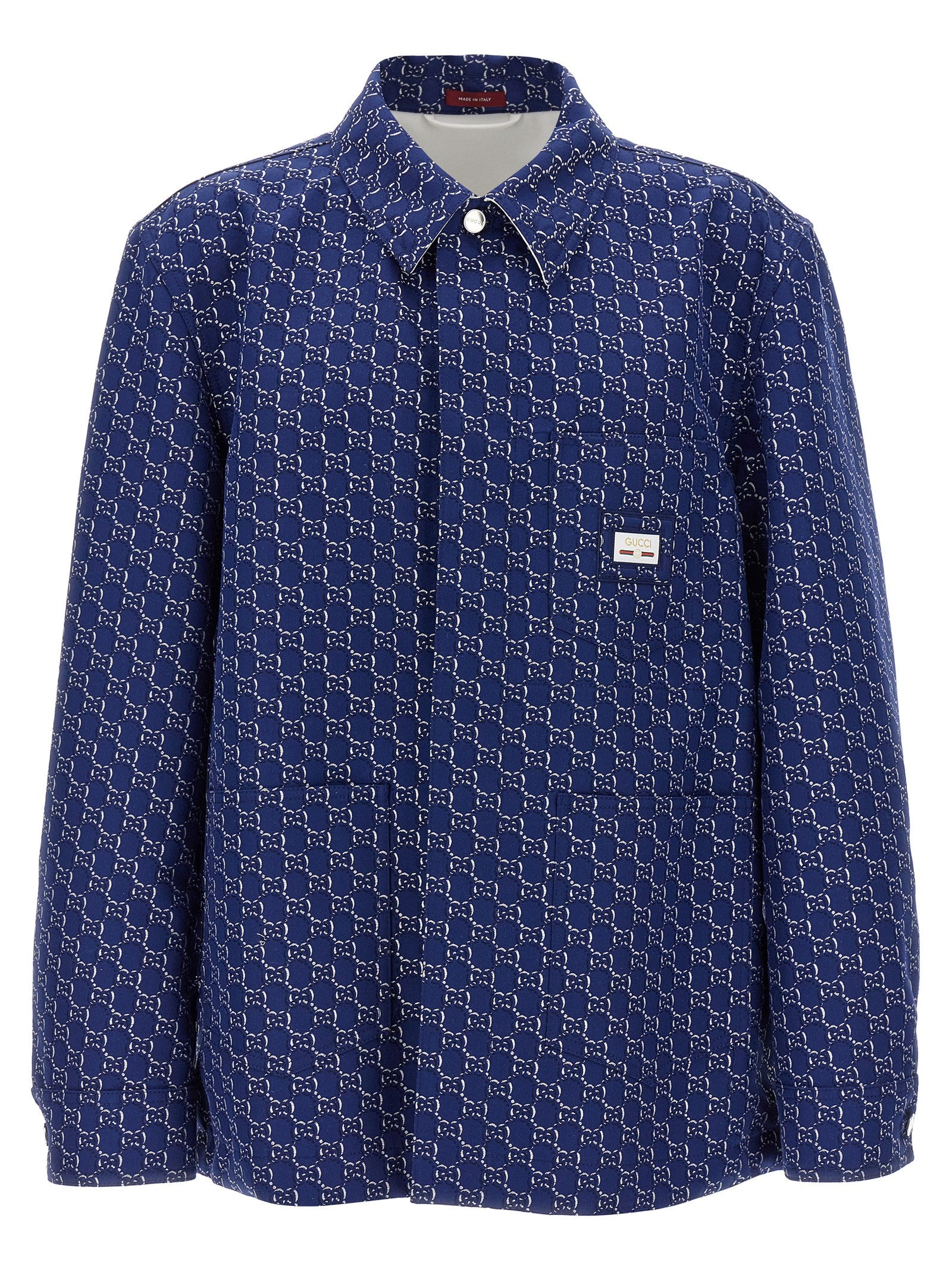 Gucci Blue Cotton Biker Men's Jacket