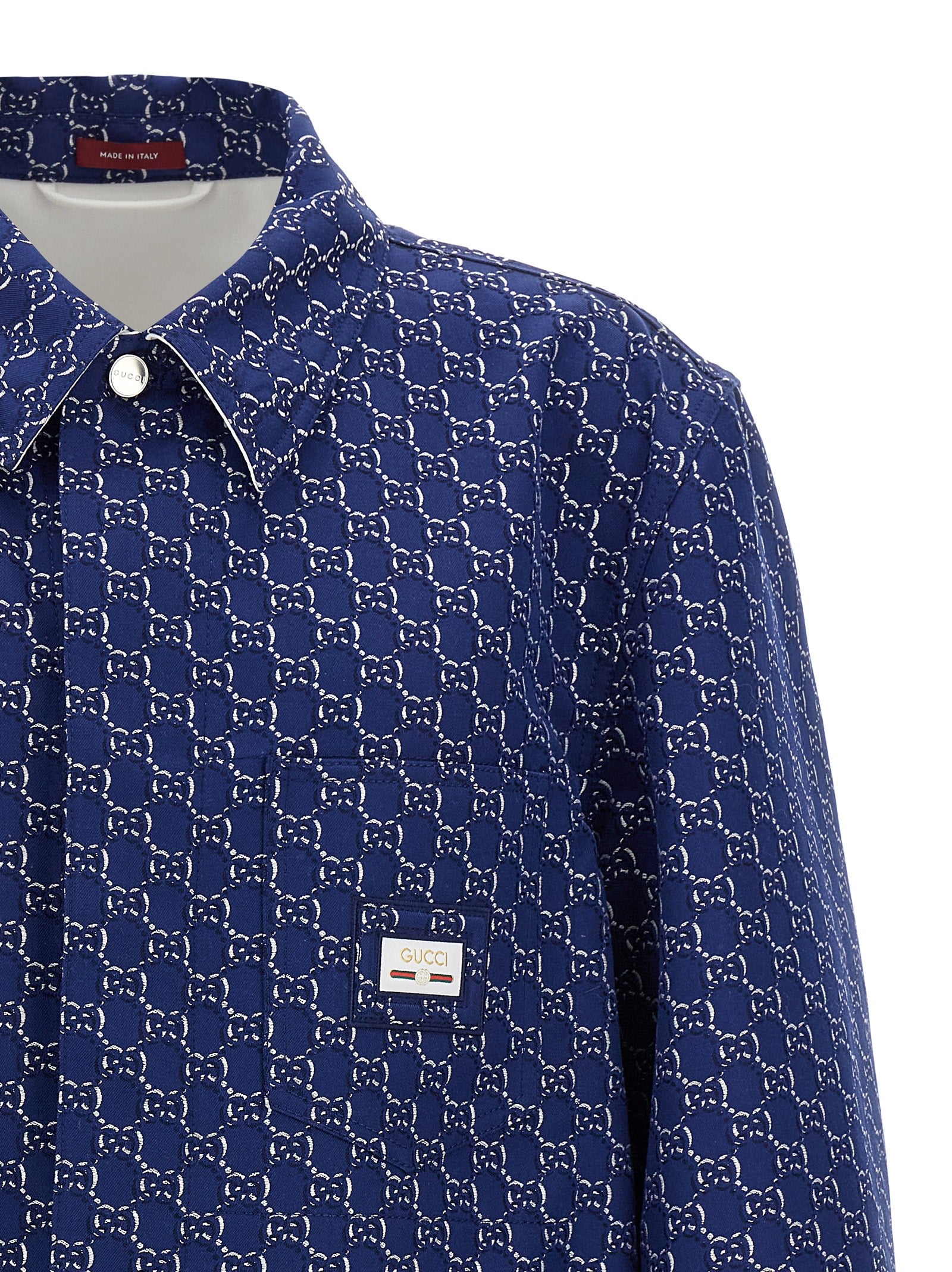 Gucci Blue Cotton Biker Men's Jacket