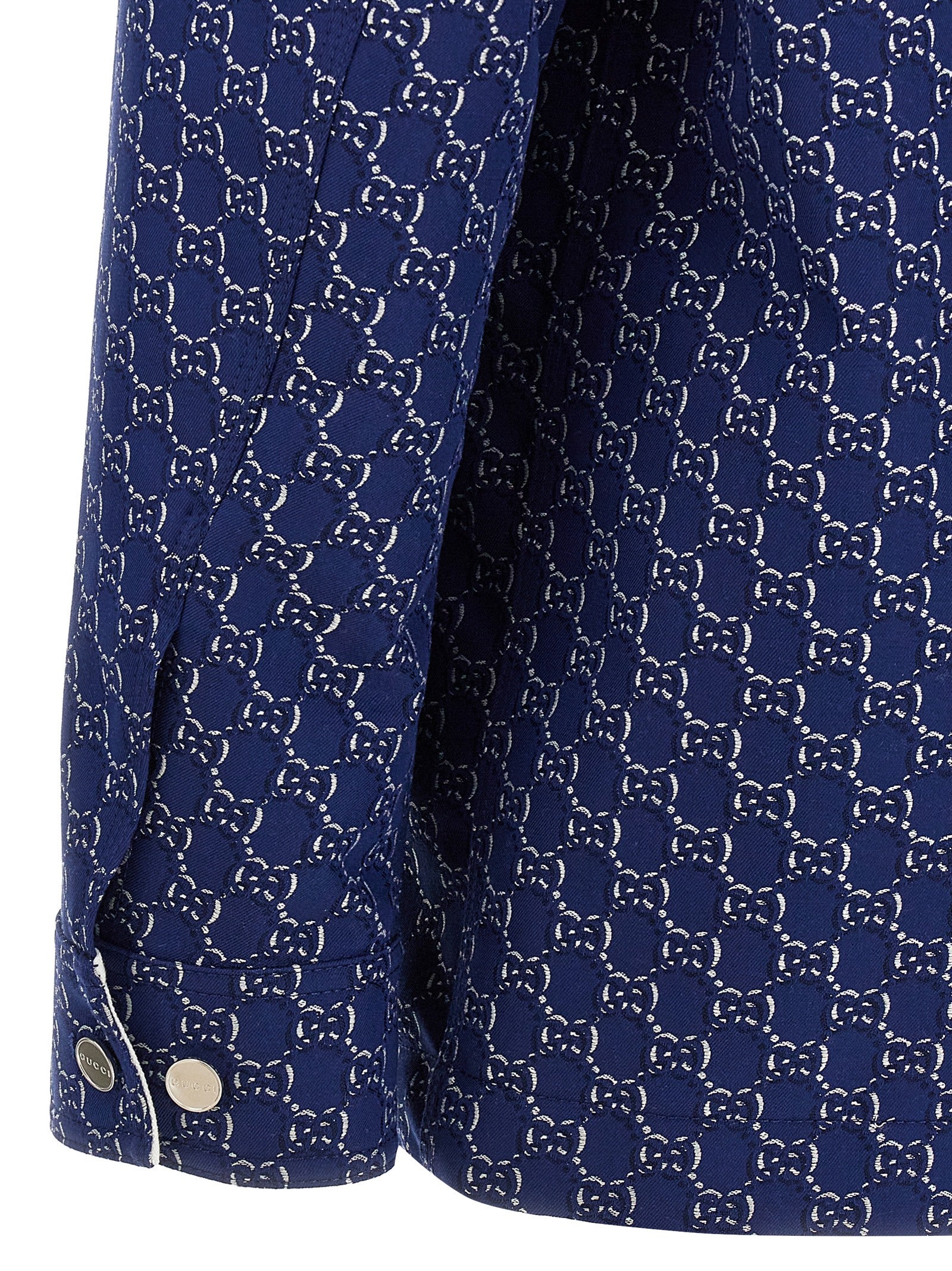 Gucci Blue Cotton Biker Men's Jacket