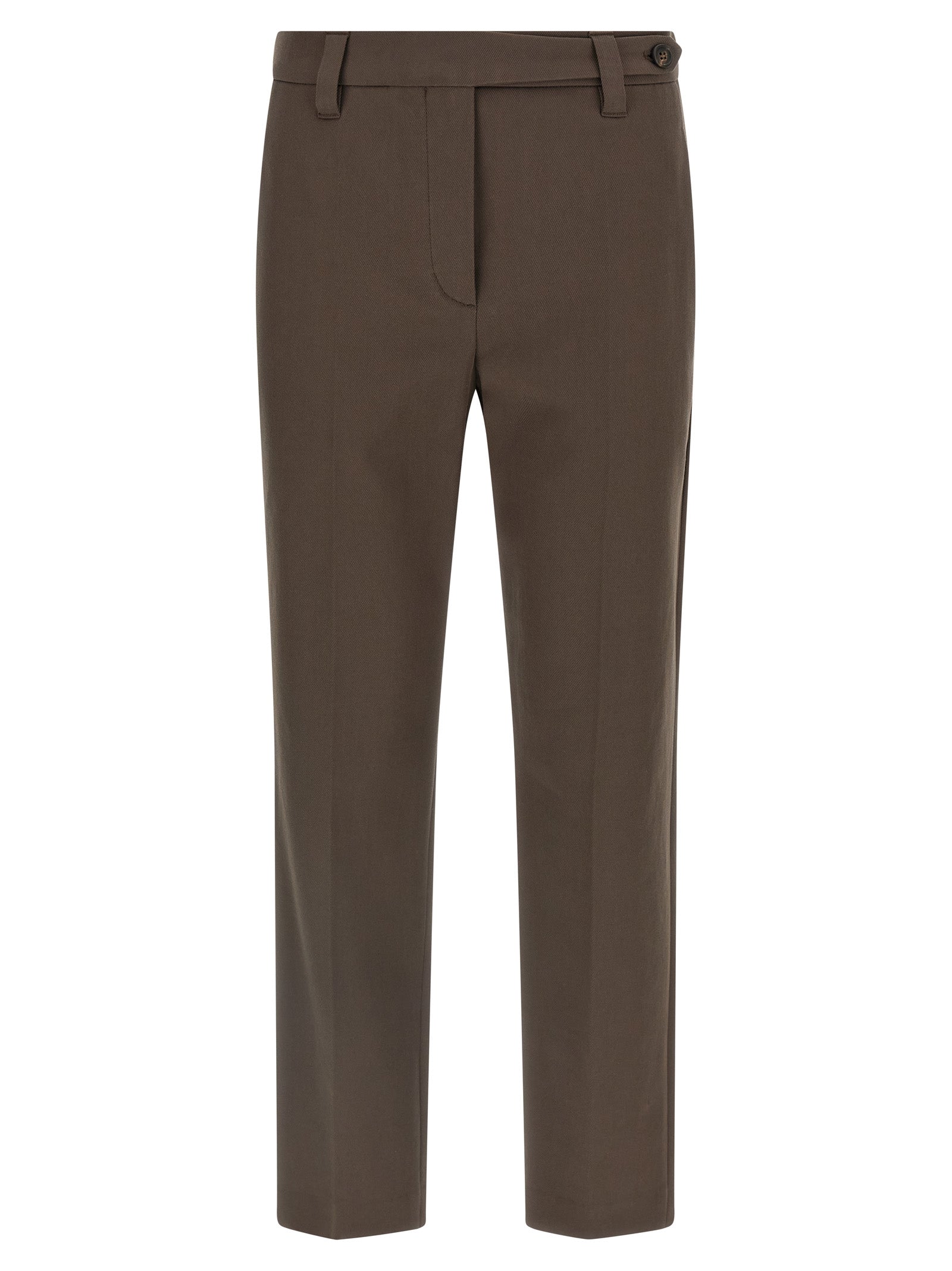 Brunello Cucinelli Brown Cotton Casual Women's Pants