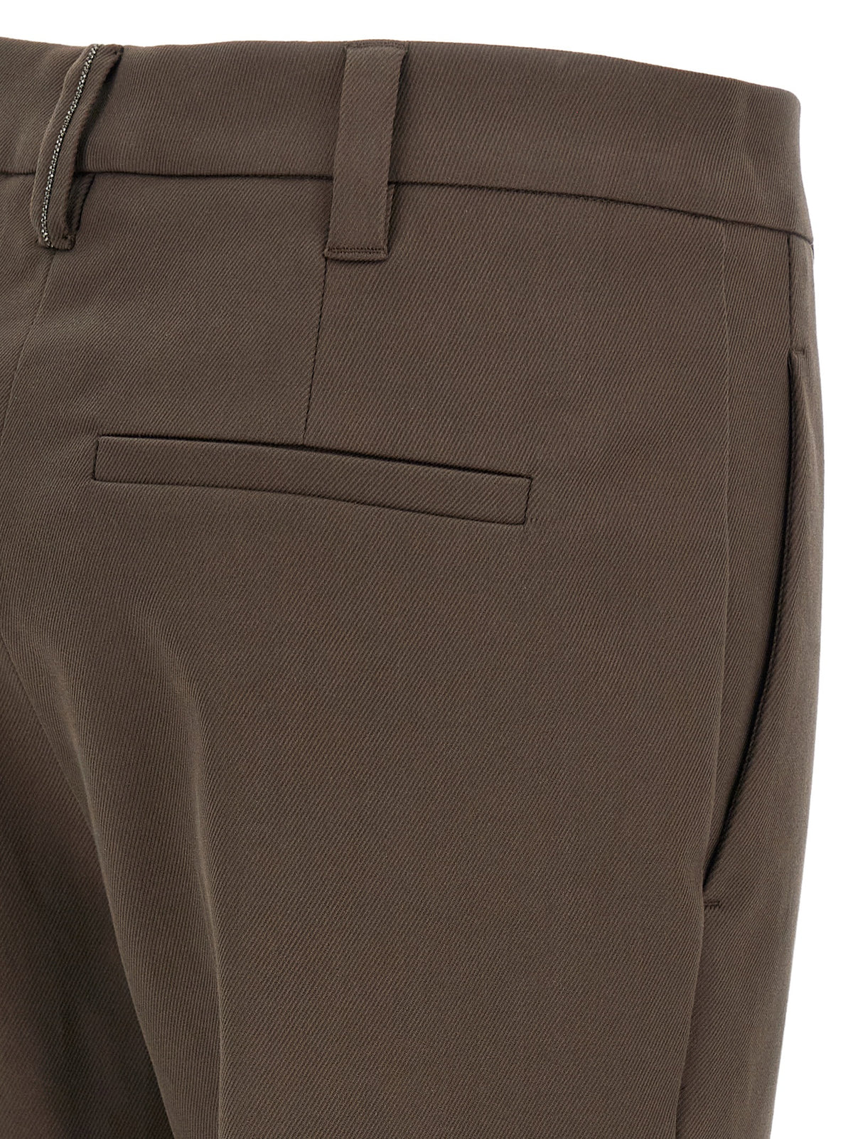 Brunello Cucinelli Brown Cotton Casual Women's Pants