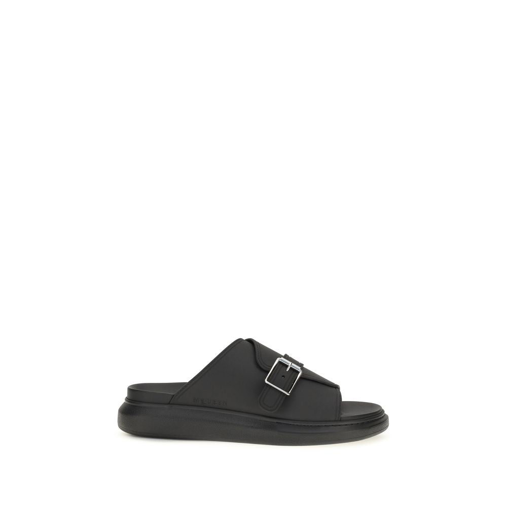 Alexander McQueen Black Calf Leather Bos Taurus Platform Men's Sandals