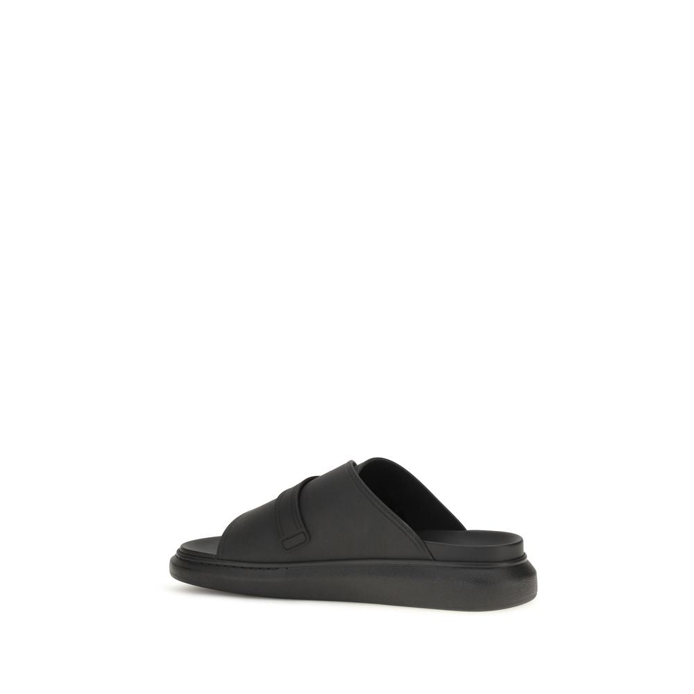 Alexander McQueen Black Calf Leather Bos Taurus Platform Men's Sandals