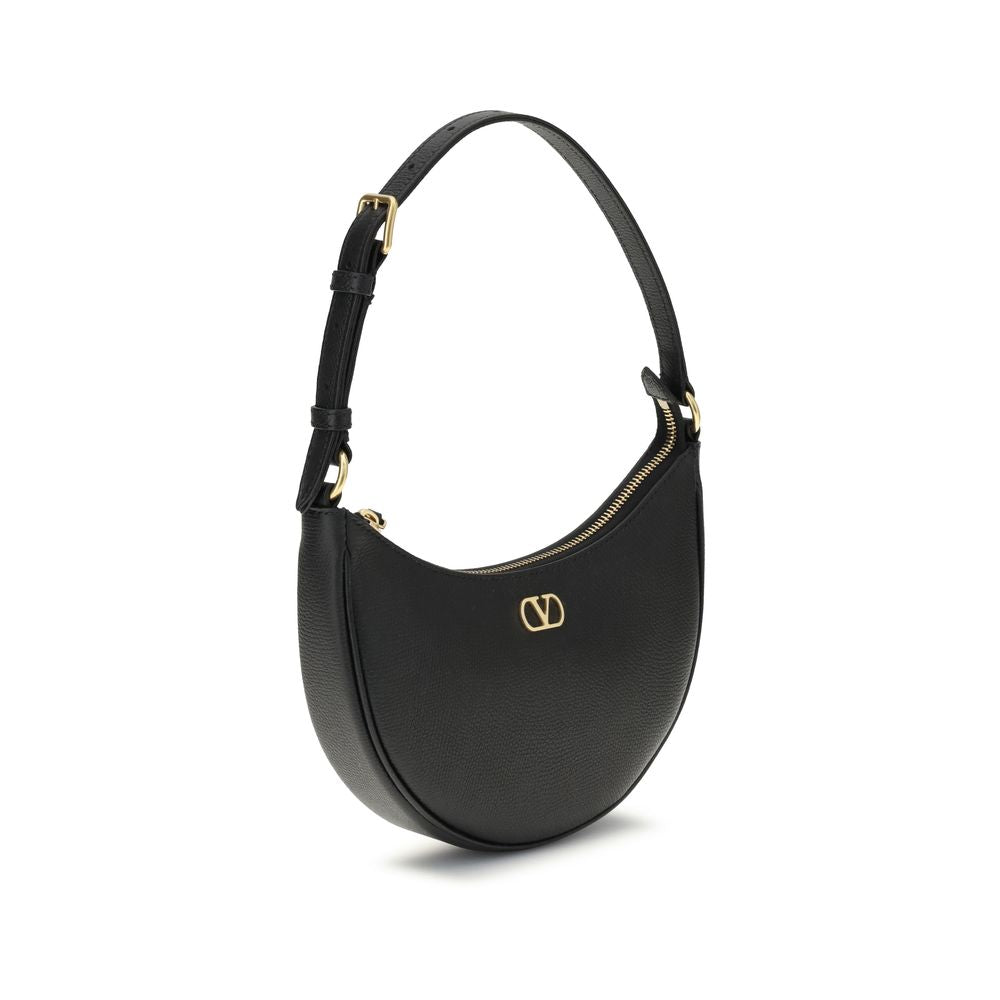 Valentino Garavani Black Calf Leather Bos Taurus Shoulder Women's Bag
