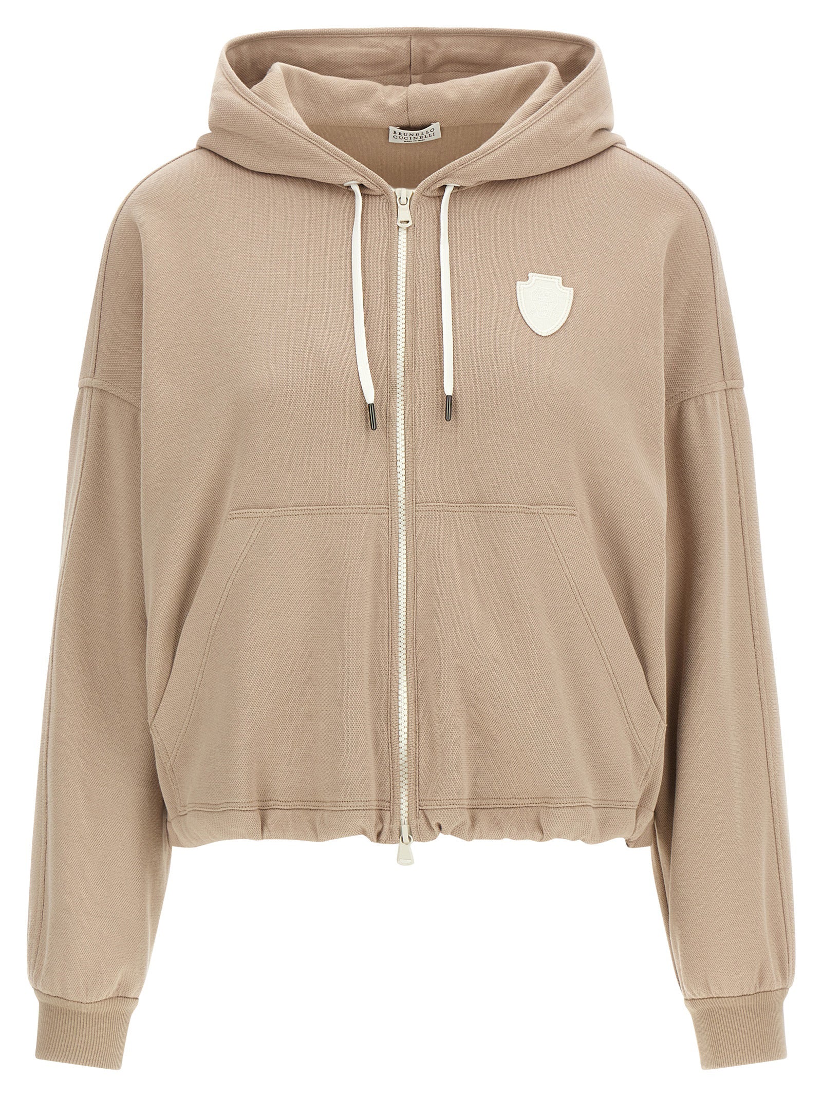 Brunello Cucinelli Beige Cotton Women's Hoodie