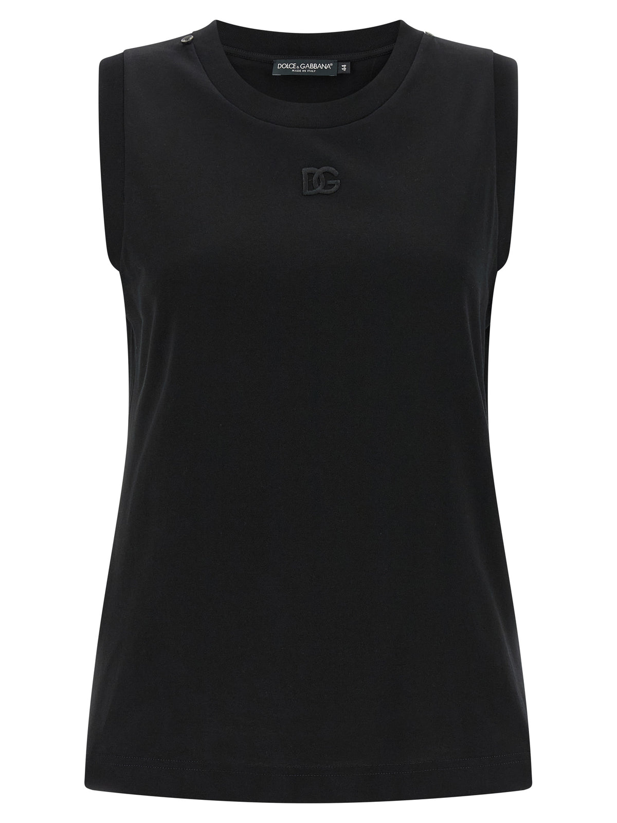 Dolce & Gabbana Black Cotton Sleeveles Women's T-Shirt