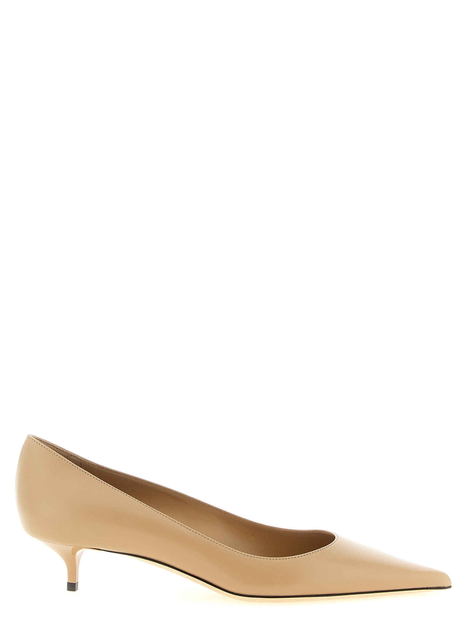 Jimmy Choo Beige Leather Mid Heel Women's Pumps