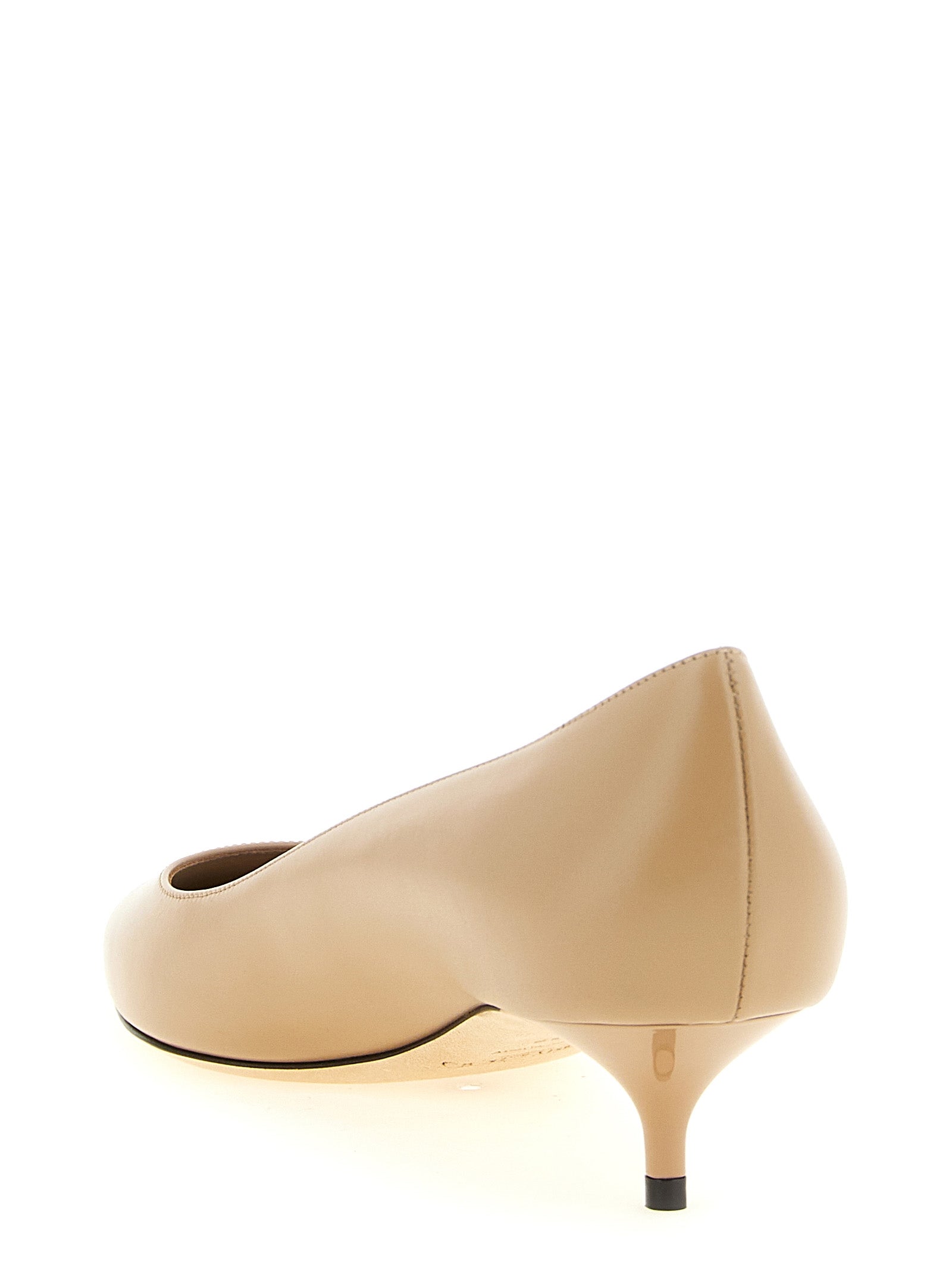 Jimmy Choo Beige Leather Mid Heel Women's Pumps