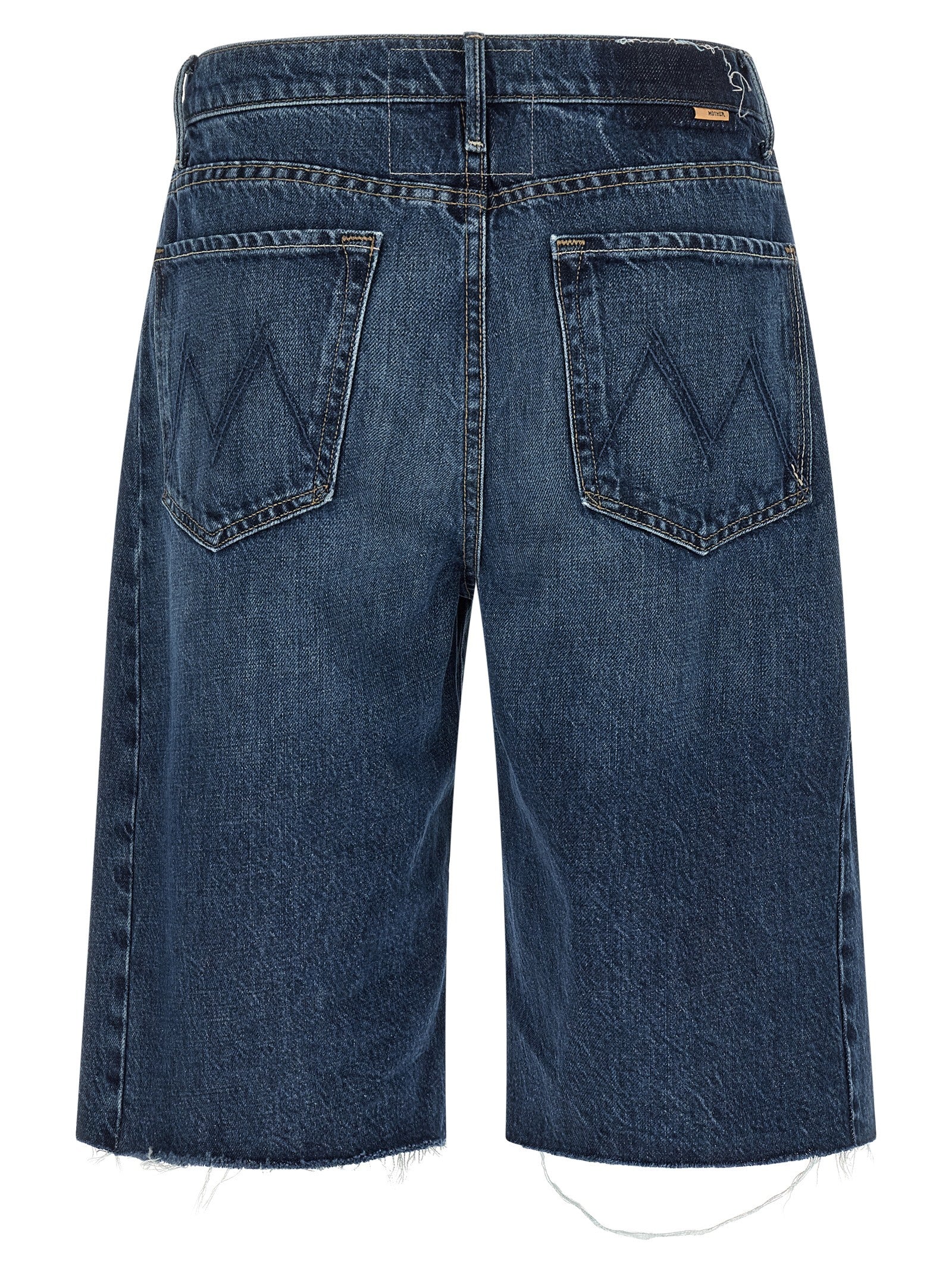 Mother Denim Blue Cotton Bermuda Women's Shorts