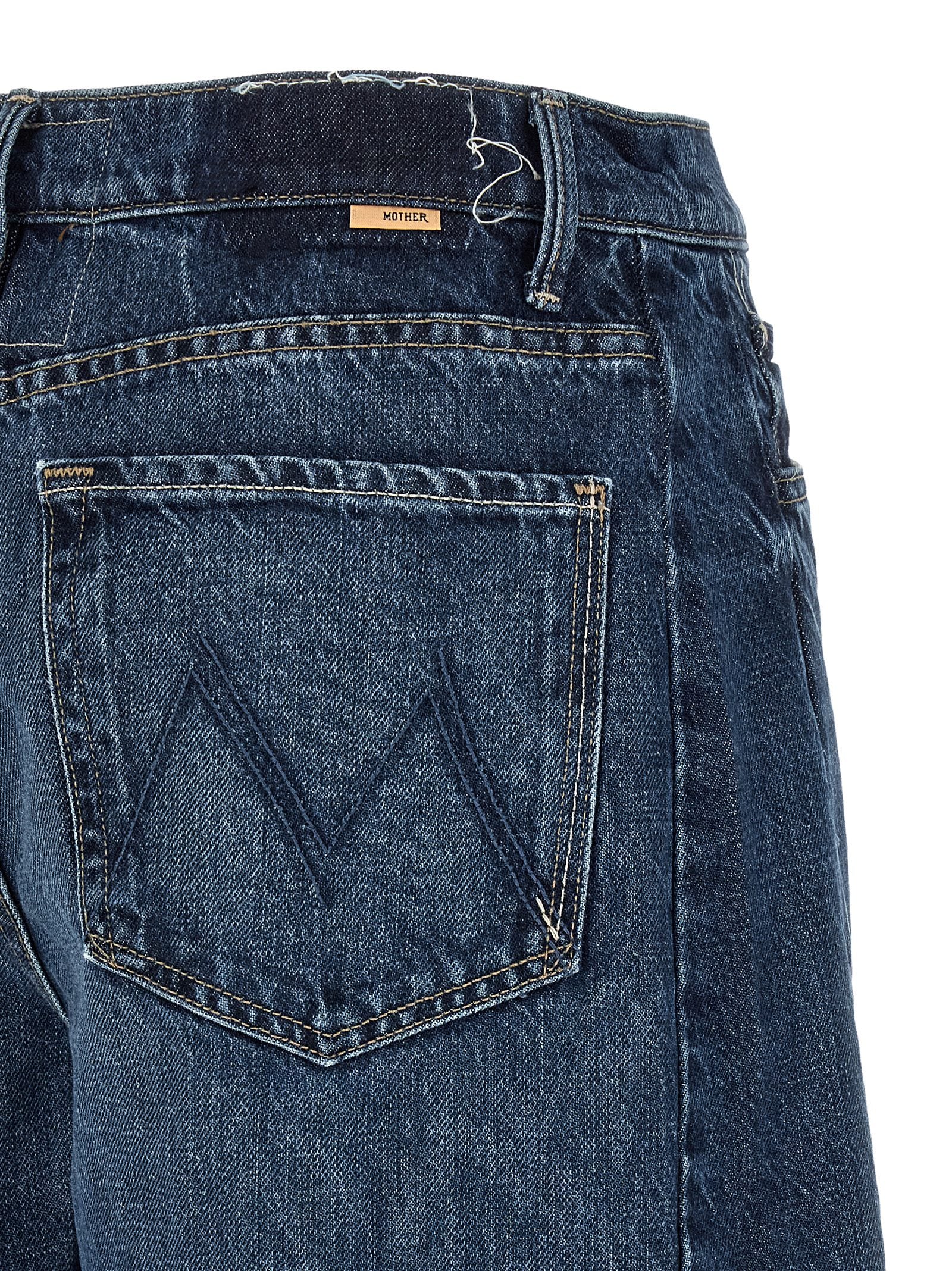 Mother Denim Blue Cotton Bermuda Women's Shorts